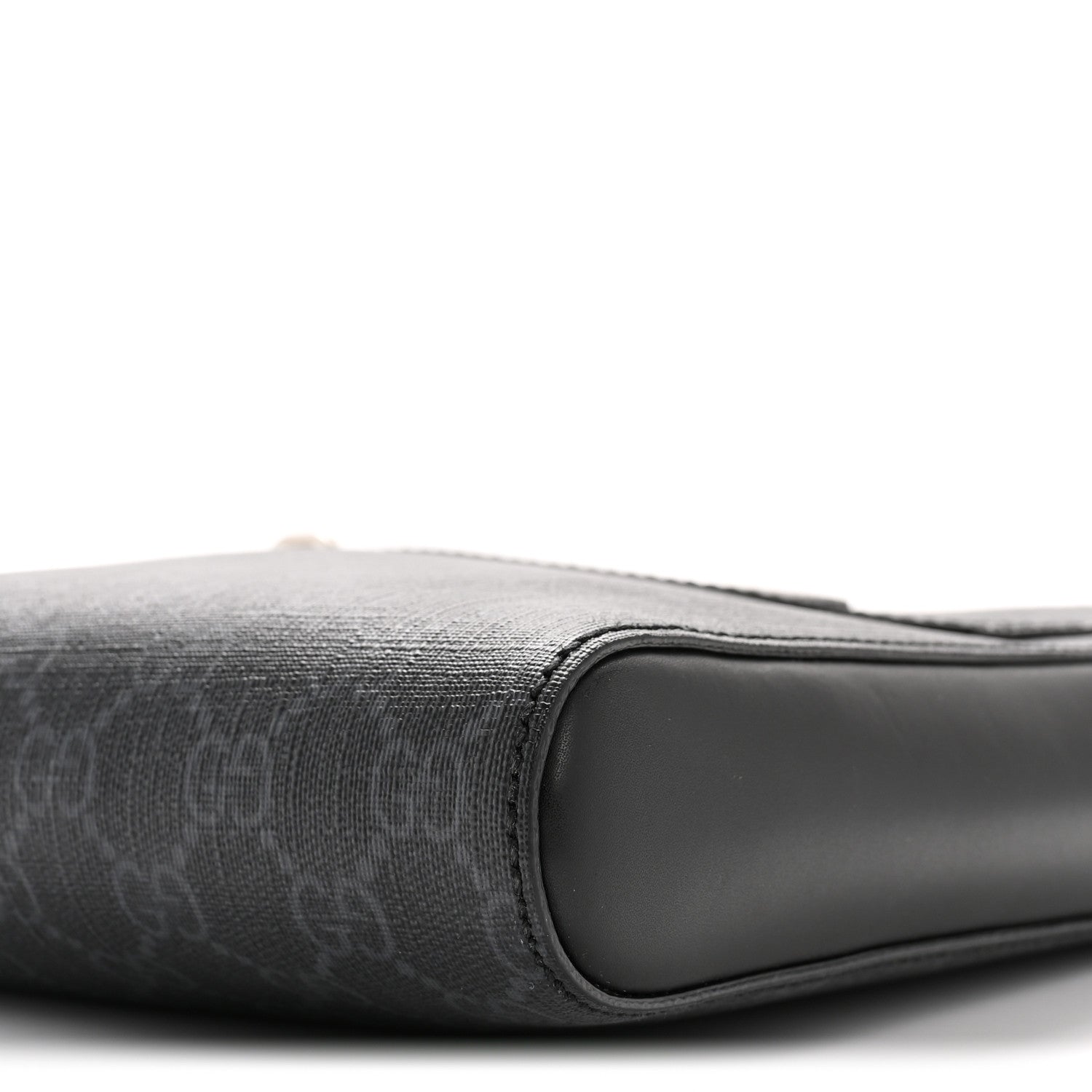 GG Supreme Monogram Web Small Flat Messenger Bag Black Grey