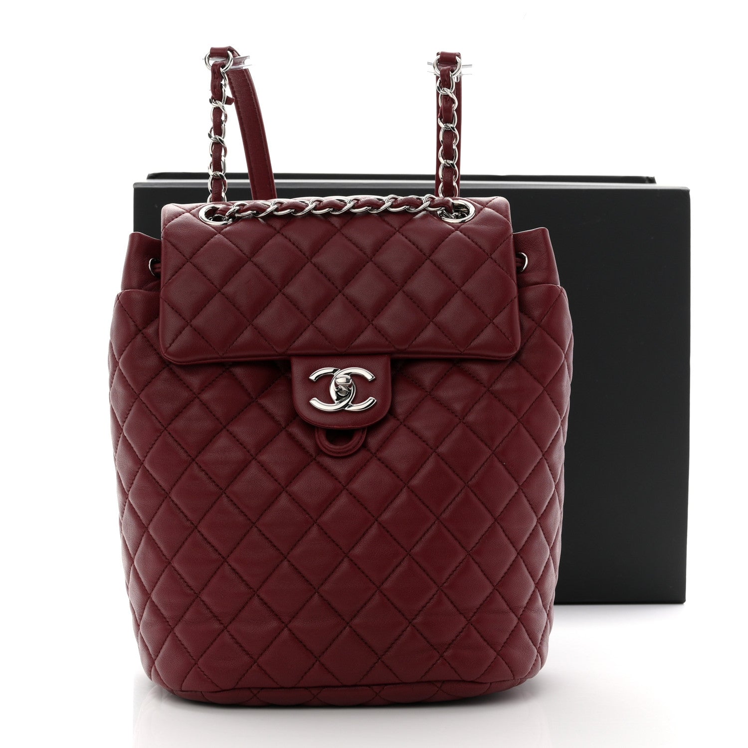 Lambskin Quilted Small Urban Spirit Backpack Red