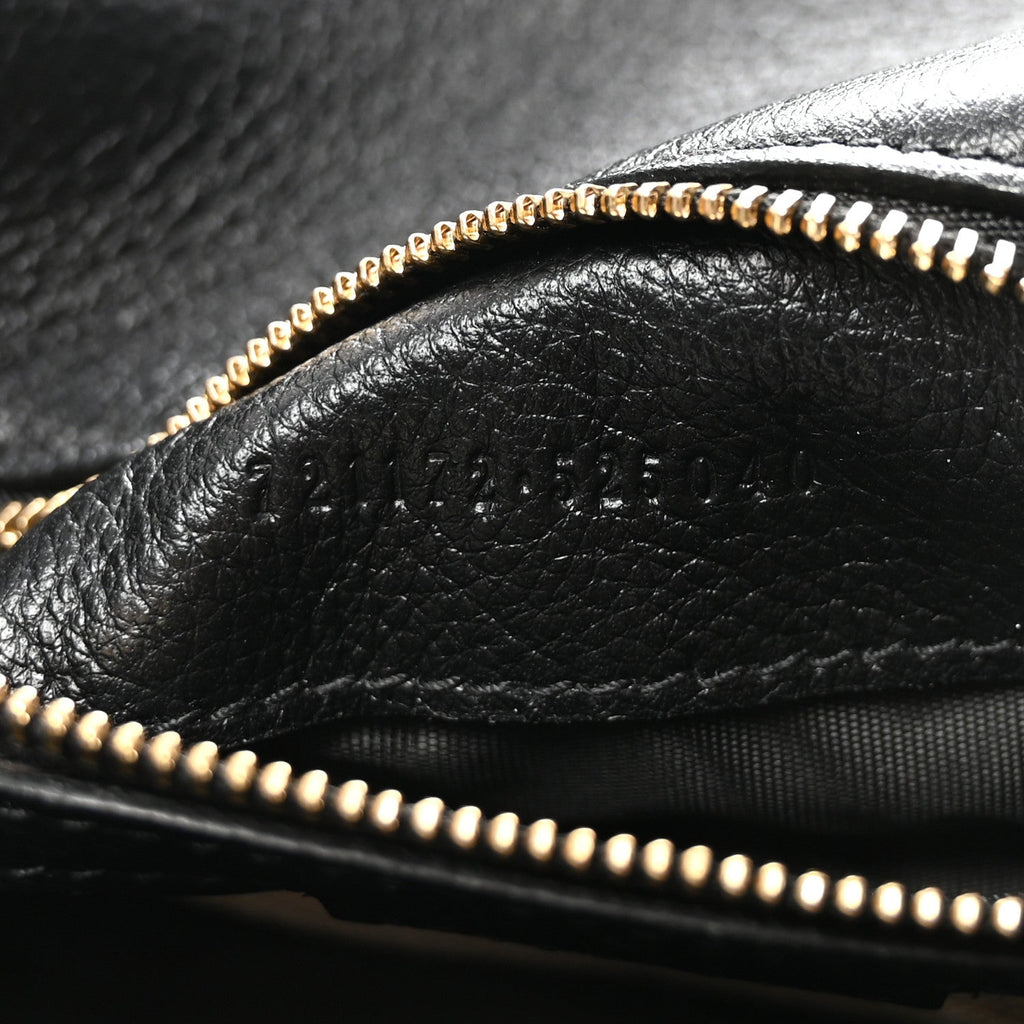 Roxy Calfskin Web Medium Studded Blondie Shoulder Flap Bag Black