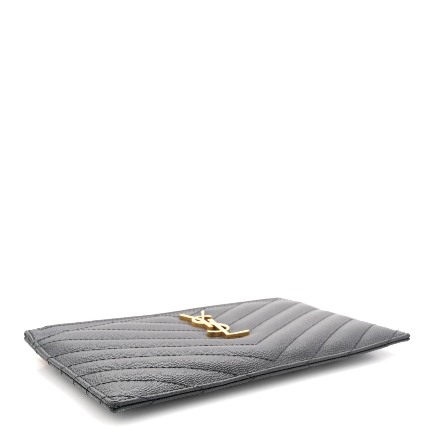 Grain De Poudre Chevron Monogram Bill Pouch Black