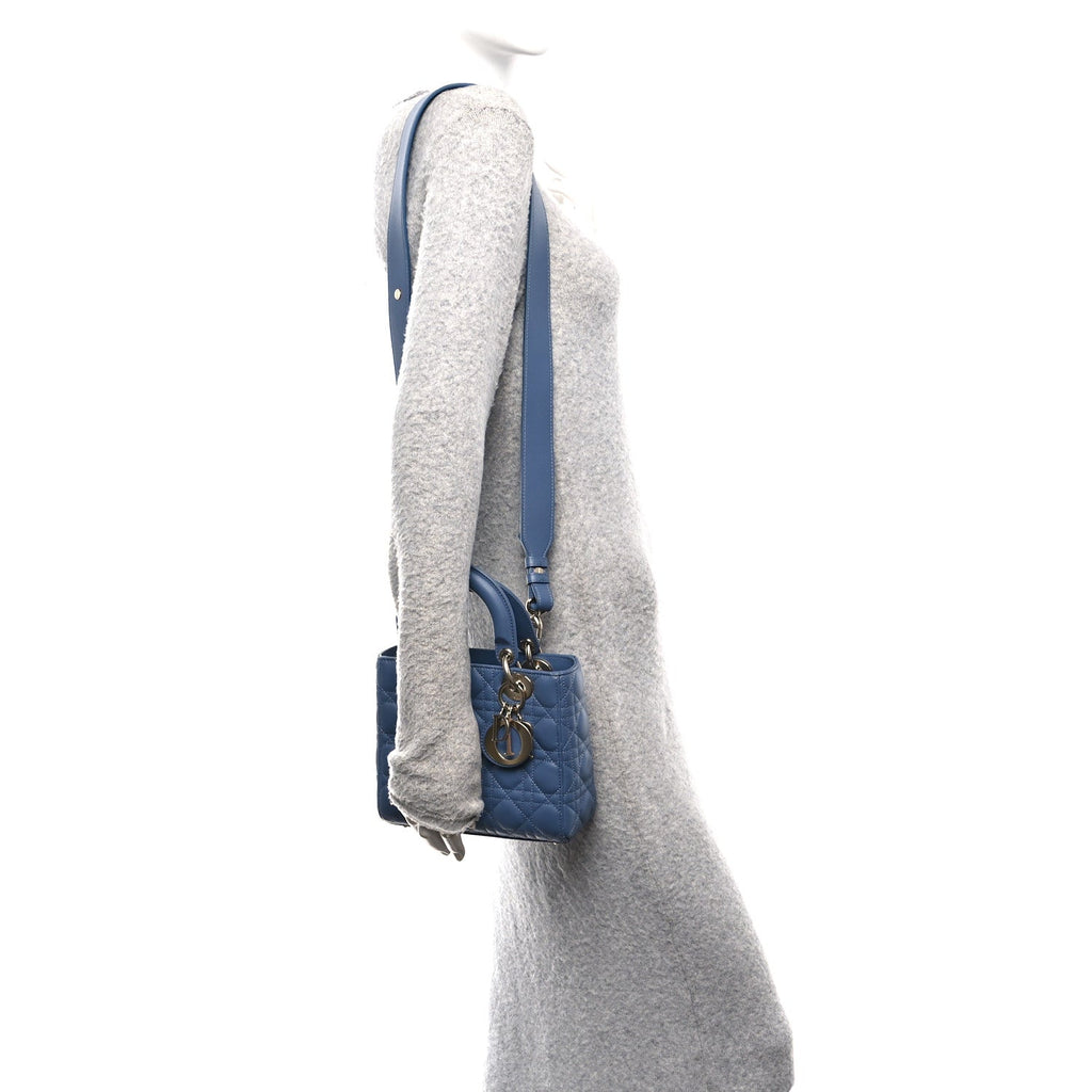 Lambskin Cannage Small My ABCDior Lady Dior Blue