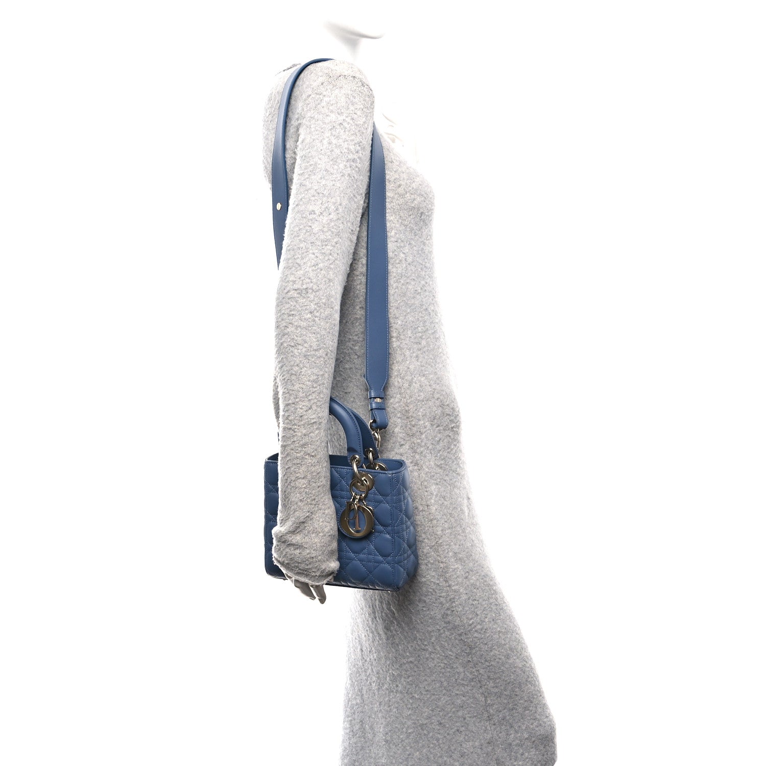 Lambskin Cannage Small My ABCDior Lady Dior Blue