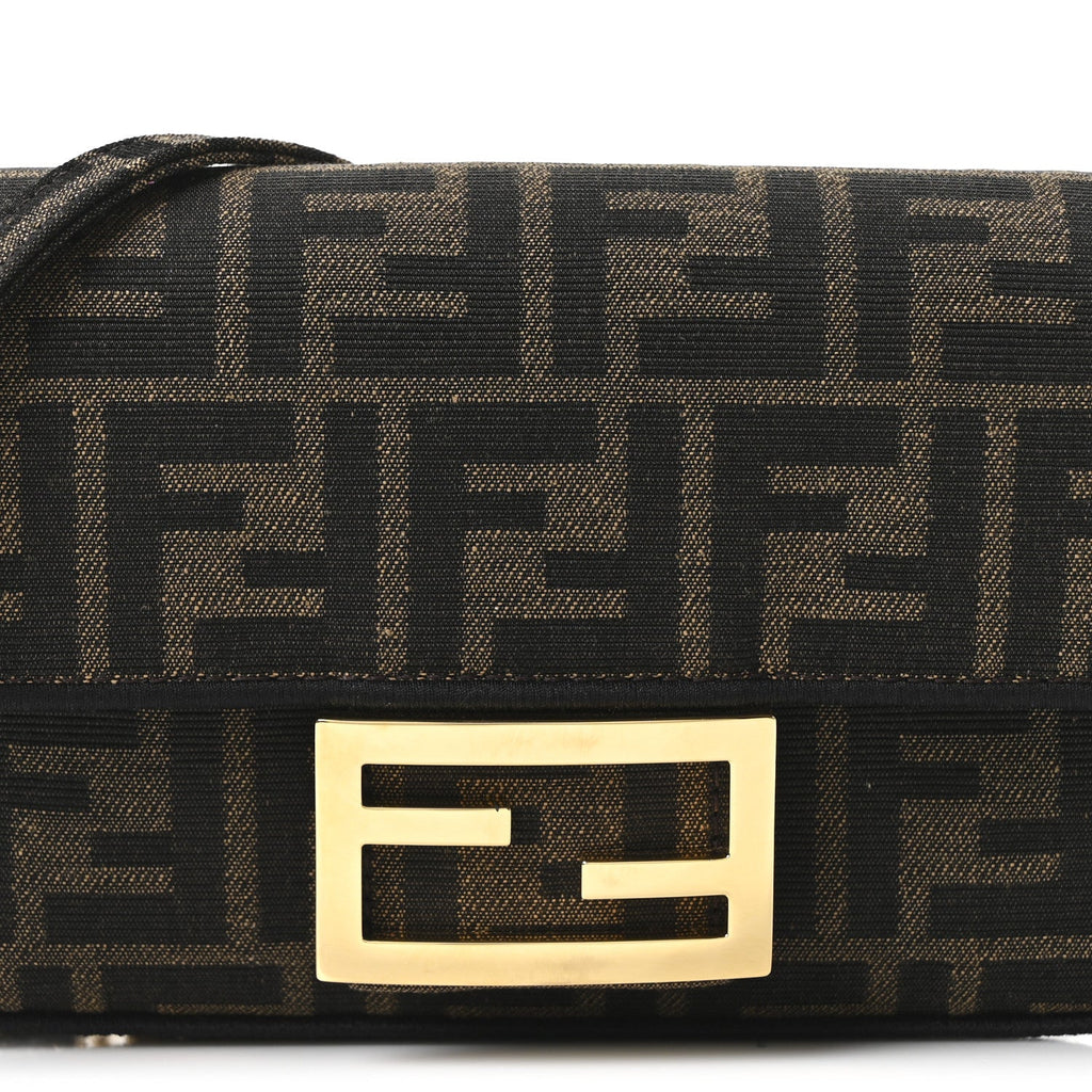 Fabric Jacquard FF 1974 Mini Baguette Tobacco Moro Black