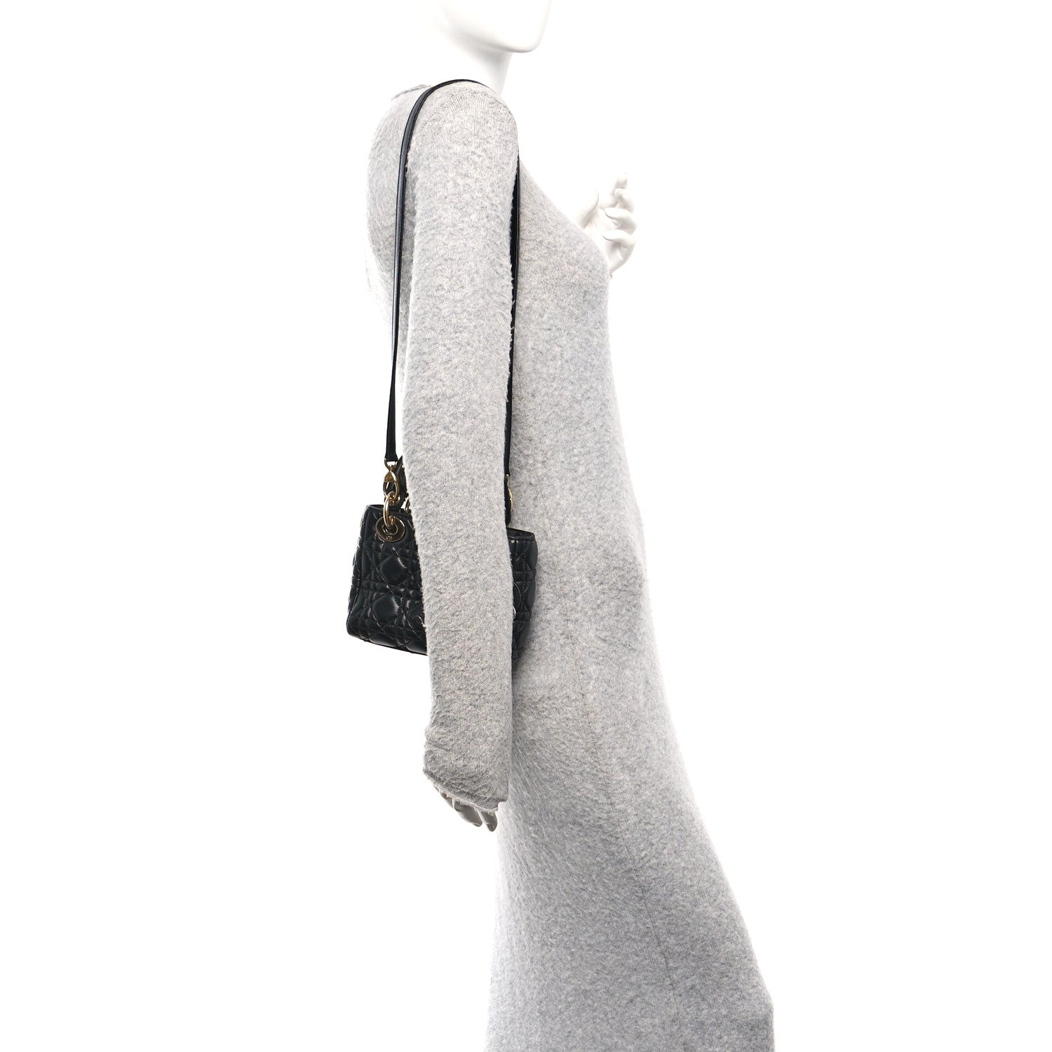 Lambskin Cannage Mini Lady Dior Black