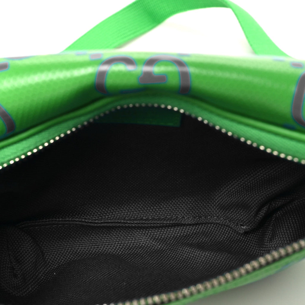 Calfskin GG Tennis Bi-Color Embossed Belt Bag Joy Green Joy Blue