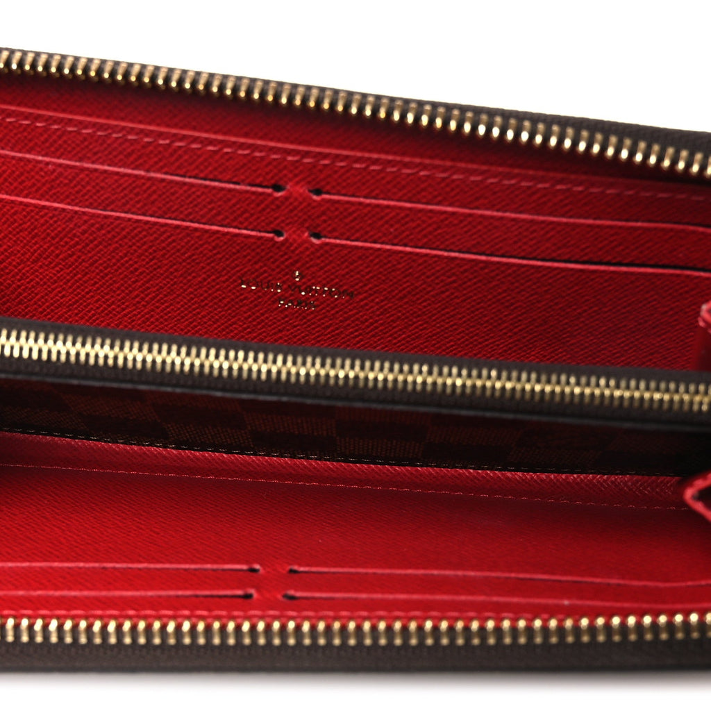 Damier Ebene Clemence Wallet Cherry