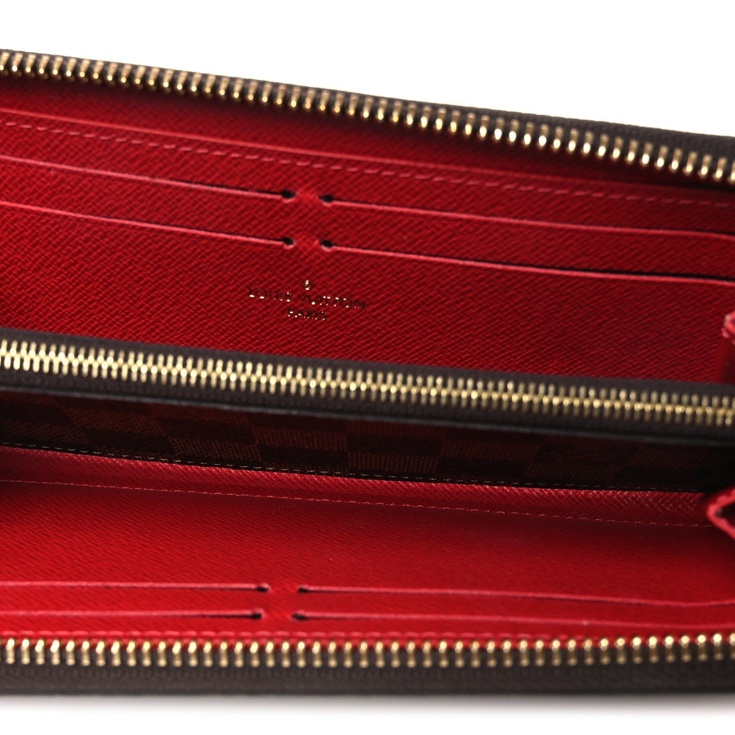 Damier Ebene Clemence Wallet Cherry