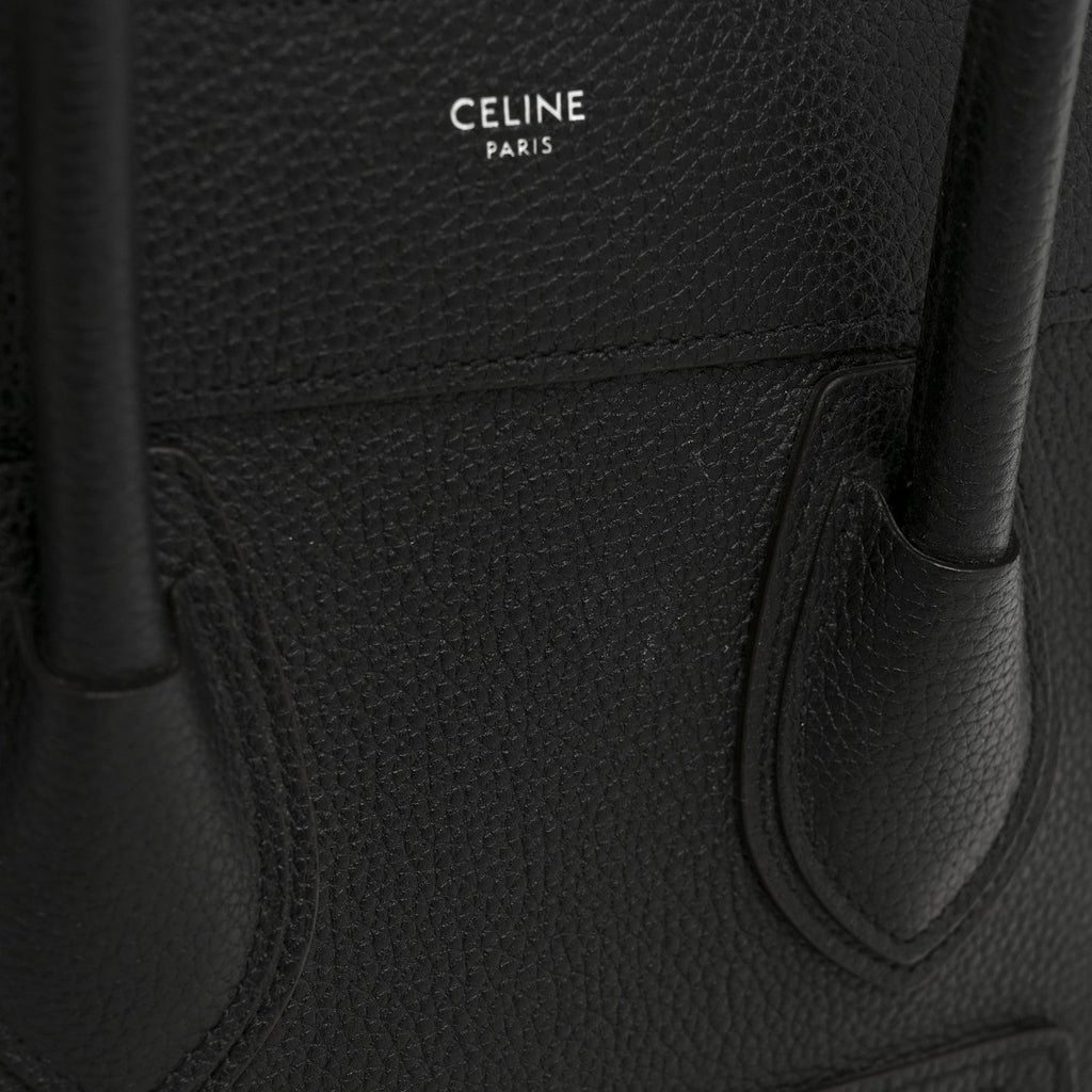 Drummed Calfskin Micro Luggage Black