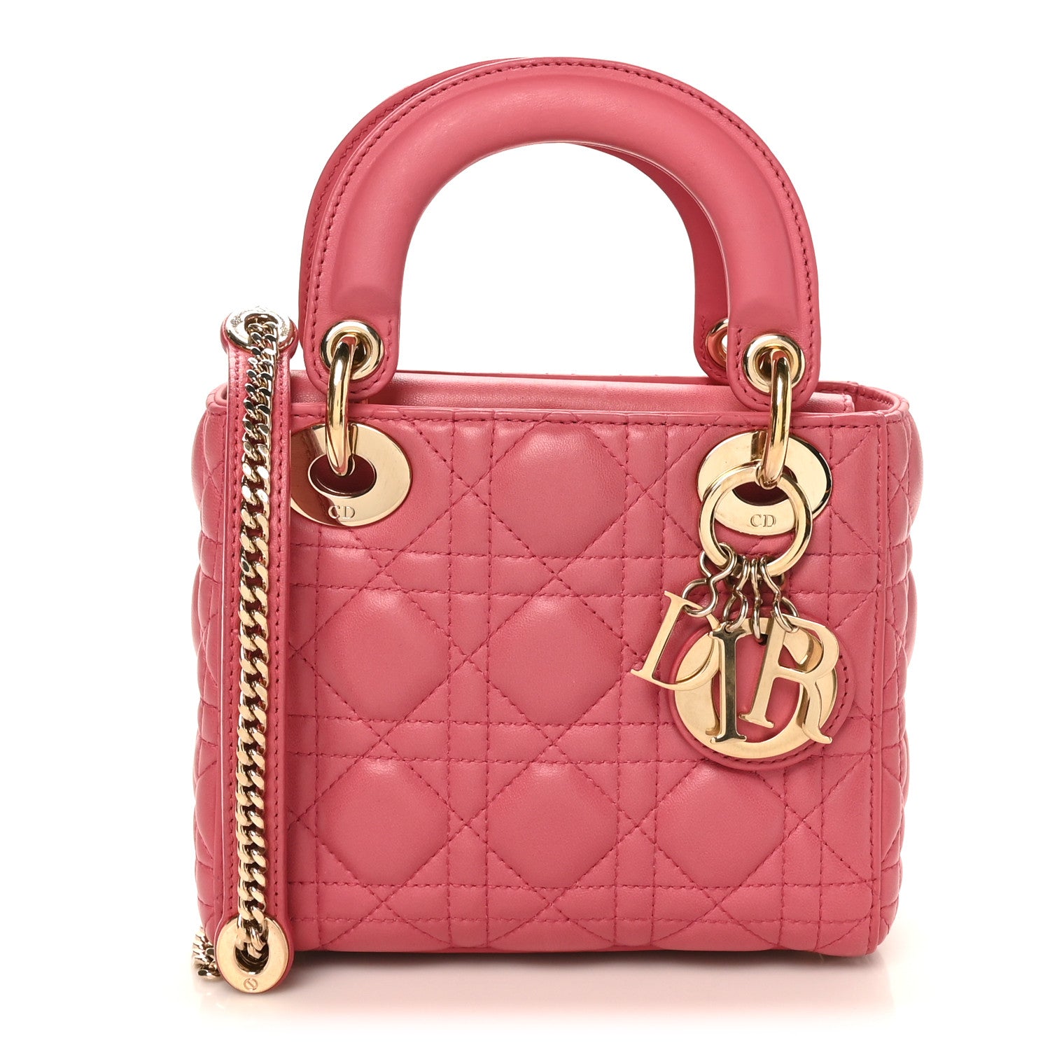 Lambskin Cannage Mini Lady Dior Pink