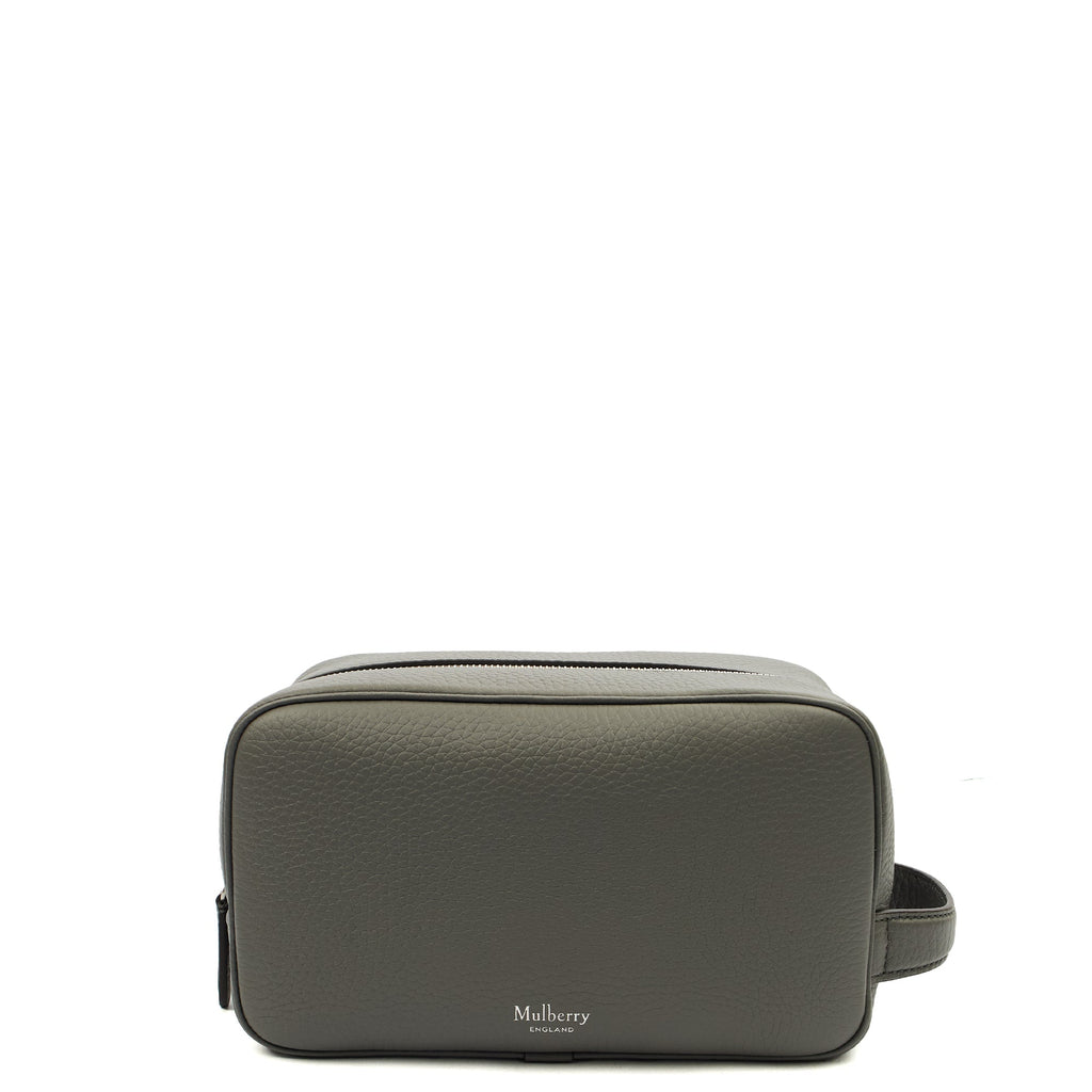 Mulberry Cosmetic Bag Wash Case in Grey, Leather