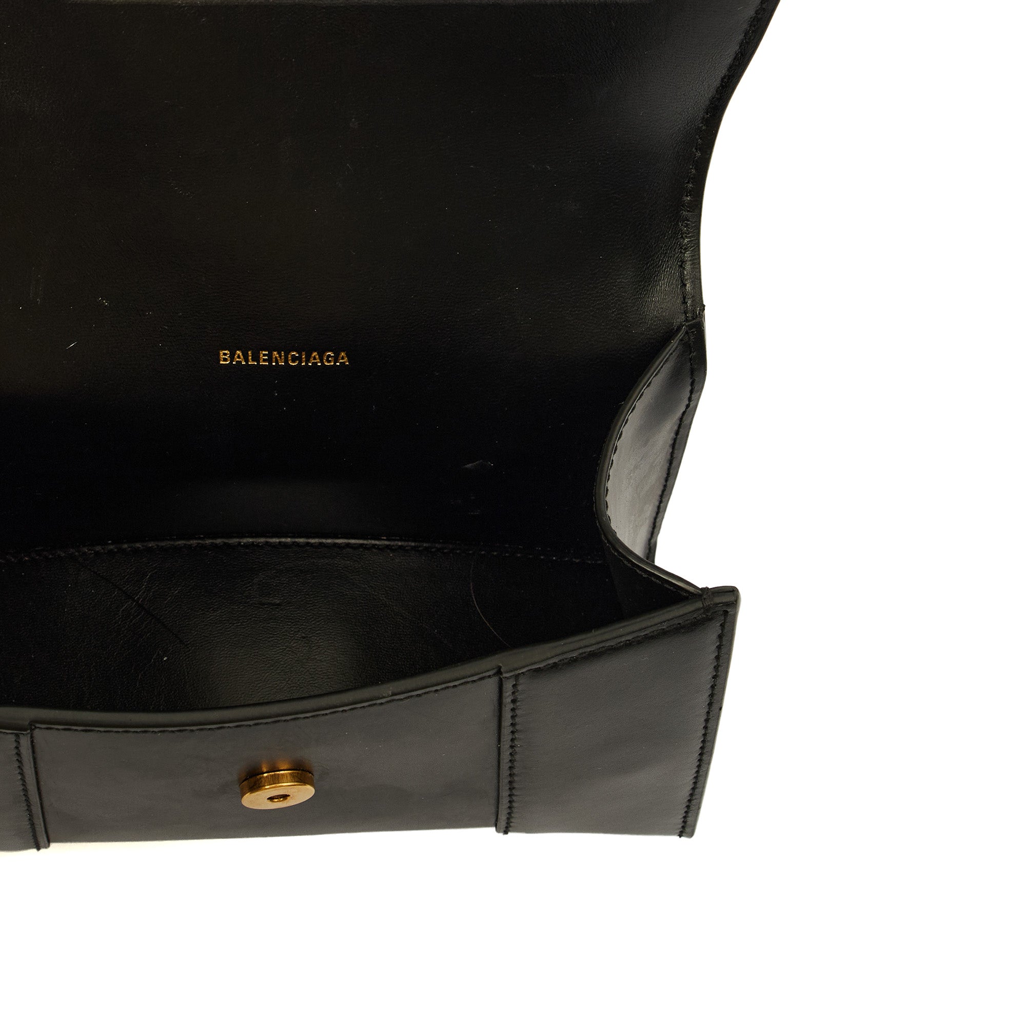 Balenciaga Top Handle Hourglass XS in Black, Leather