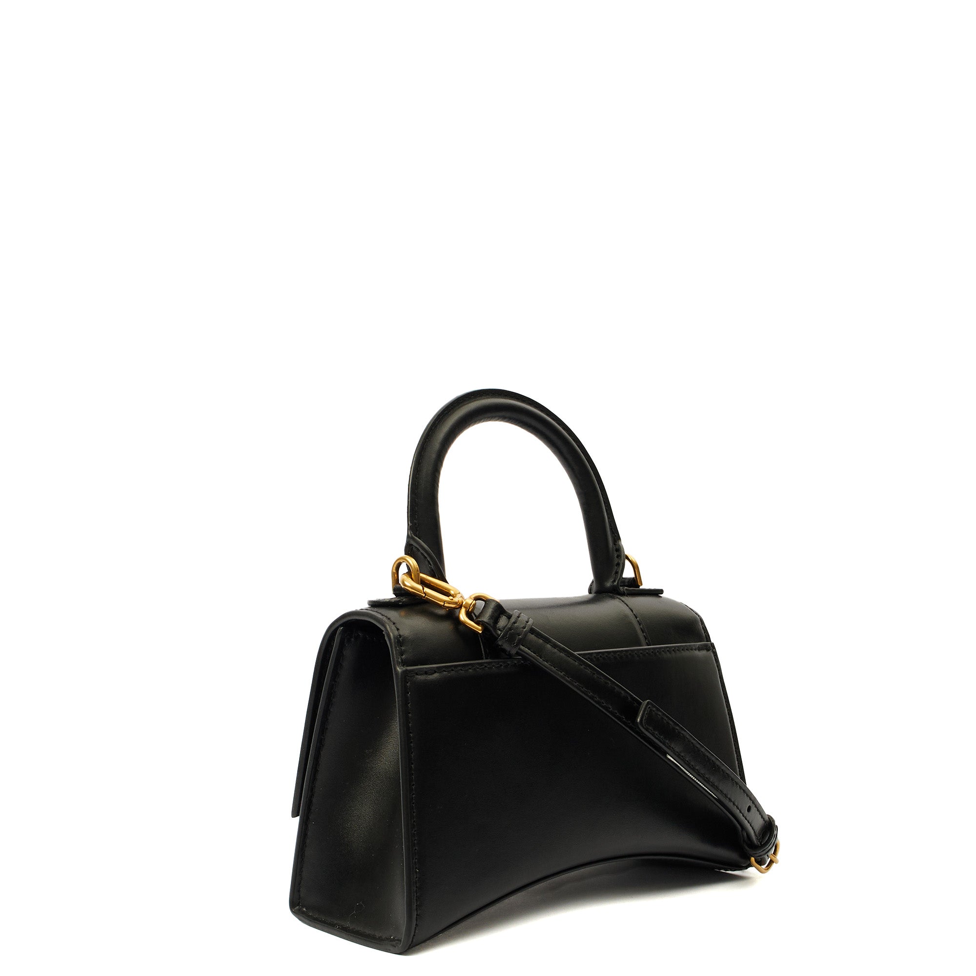Balenciaga Top Handle Hourglass XS in Black, Leather