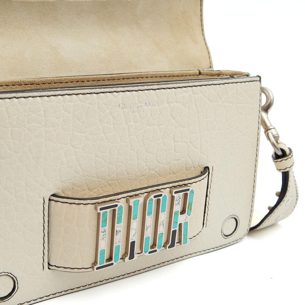 Christian Dior Cross Body Diorevolution Flap Bag in White, Calfskin