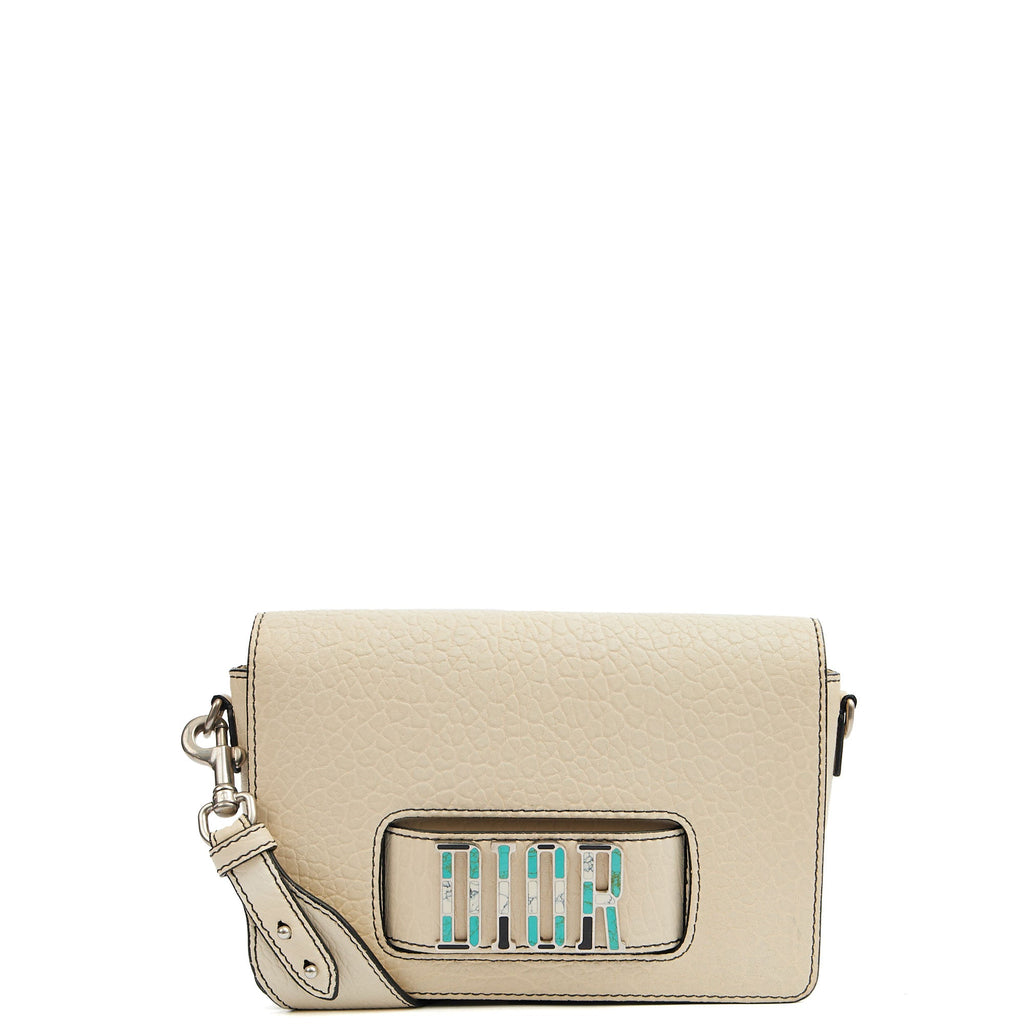 Christian Dior Cross Body Diorevolution Flap Bag in White, Calfskin