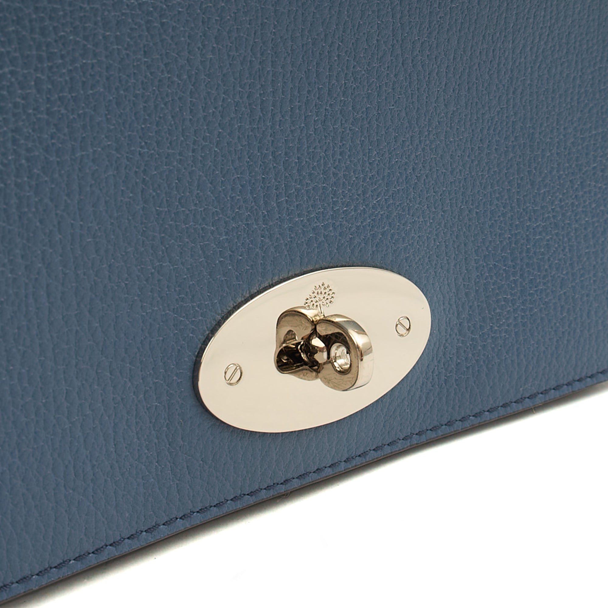 Mulberry Cross Body Bayswater Clutch in Steel Blue, Calfskin Leather