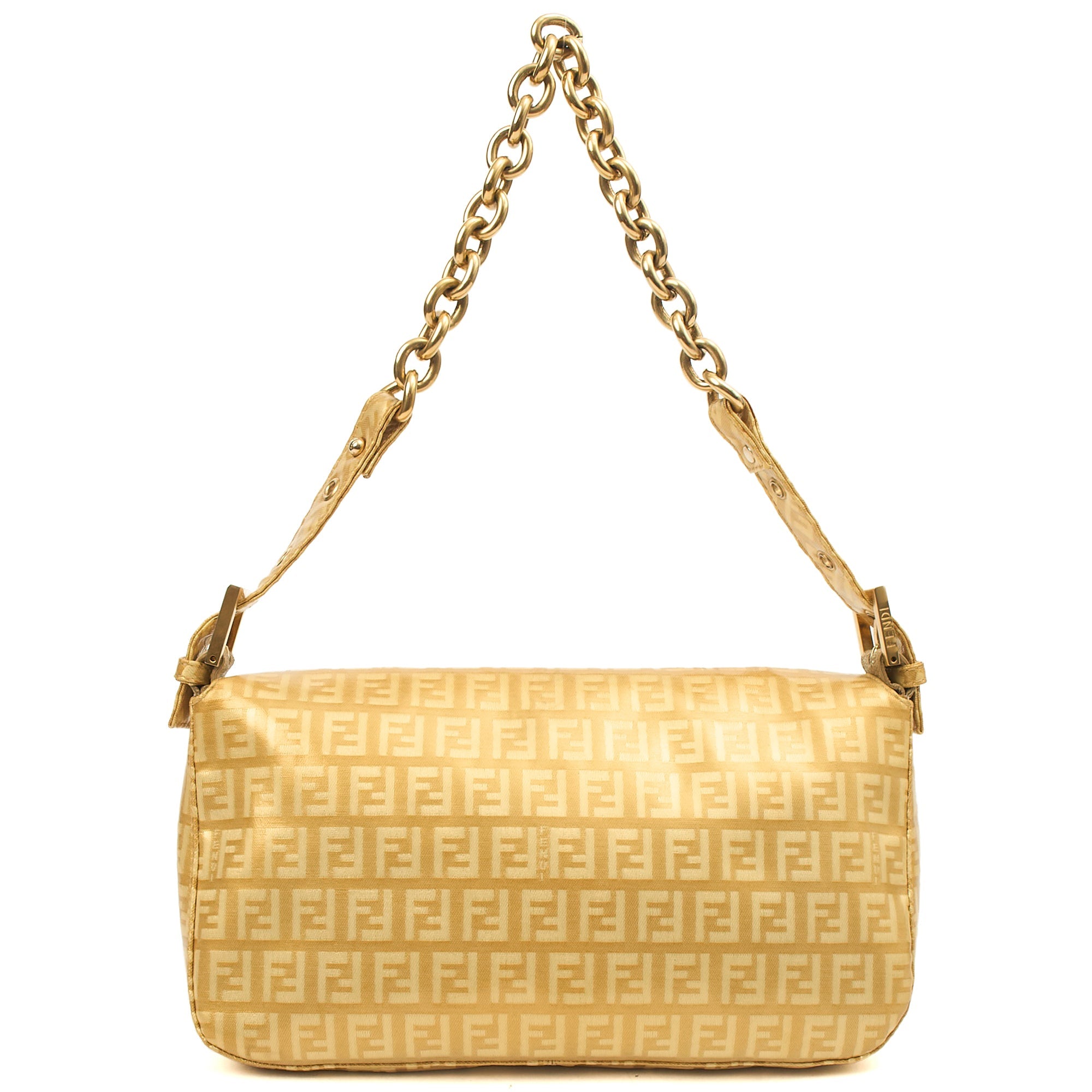 Fendi Shoulder Bag Baguette in Metallic, Patent Leather