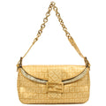 Fendi Shoulder Bag Baguette in Metallic, Patent Leather