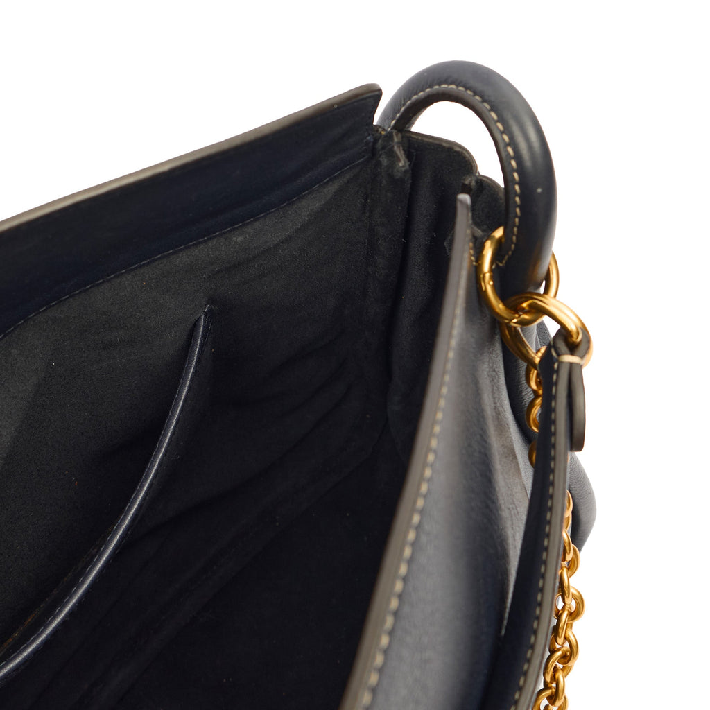 Mulberry Tote Leighton in Navy, Calfskin Leather
