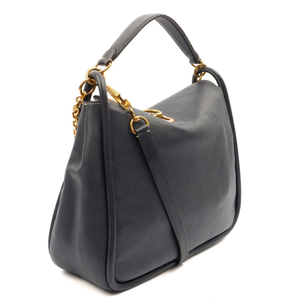 Mulberry Tote Leighton in Navy, Calfskin Leather