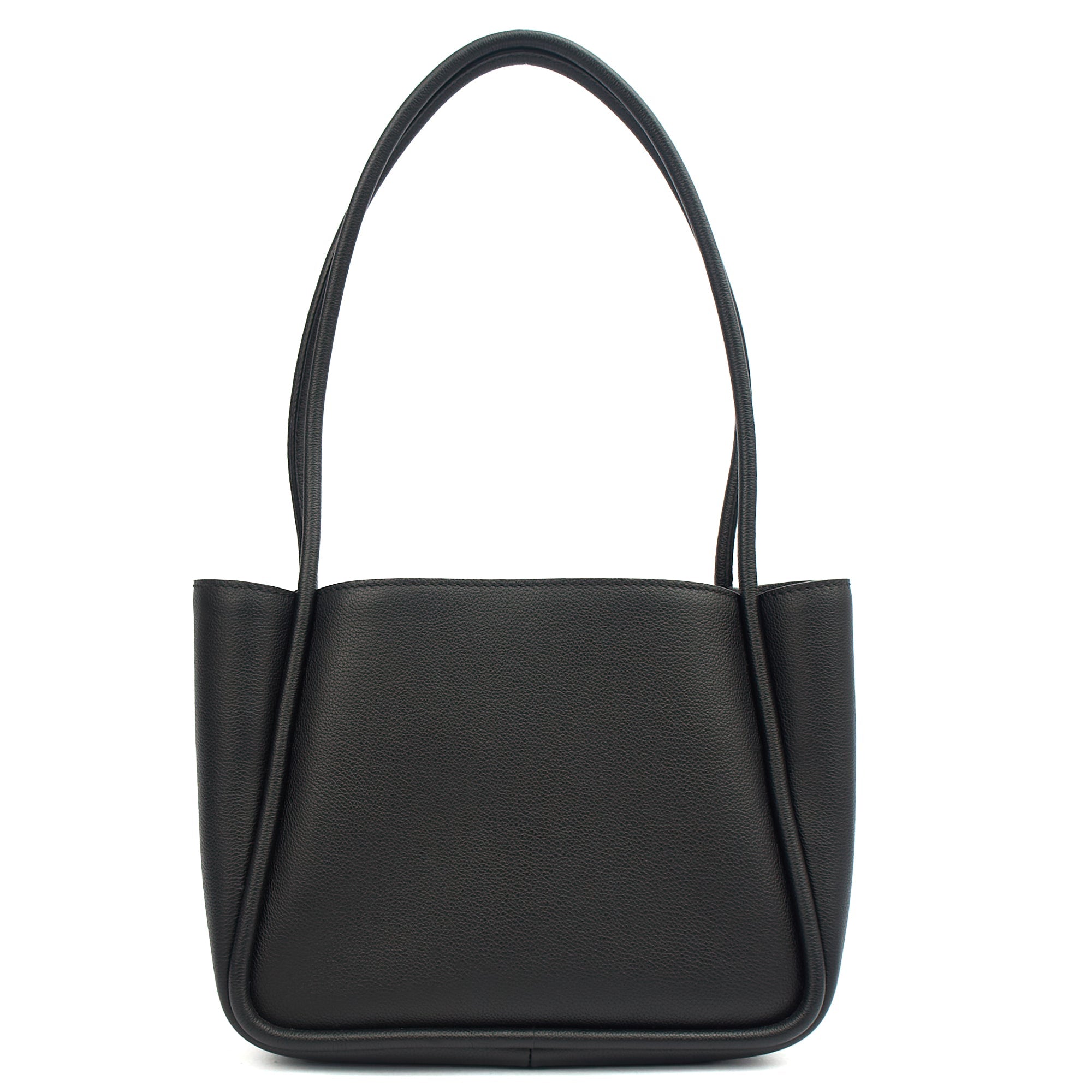 Prada Tote Plaque Logo Leather Mini Bag in Black, Calfskin