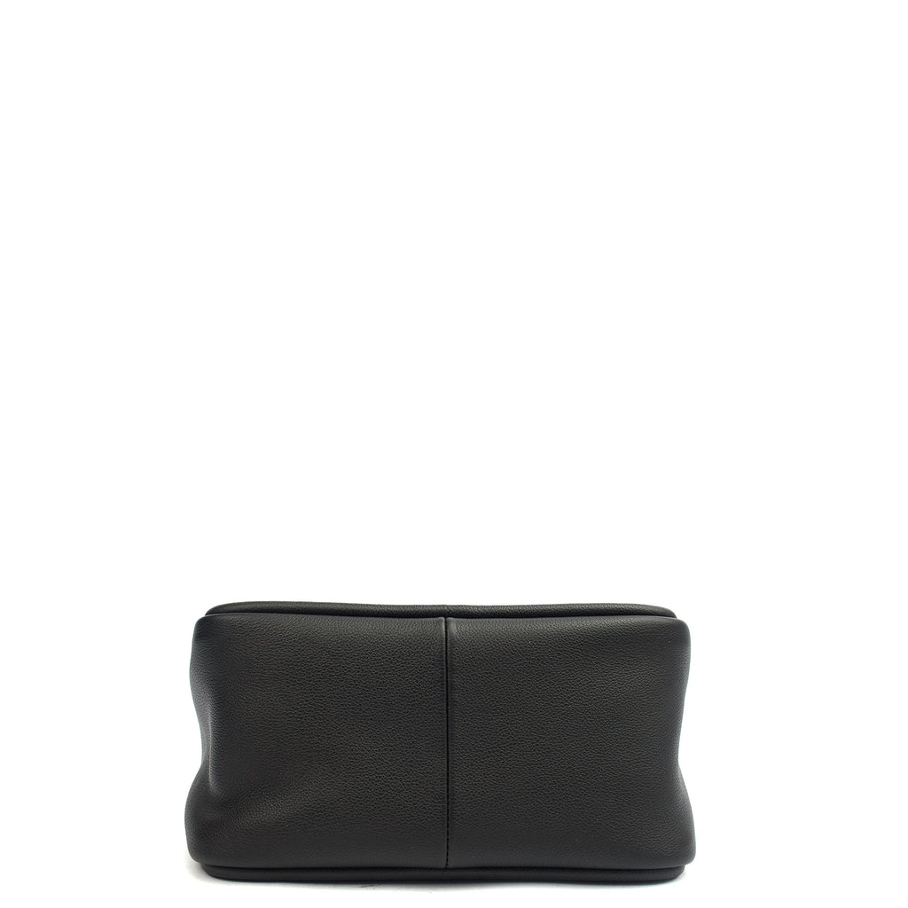 Prada Tote Plaque Logo Leather Mini Bag in Black, Calfskin