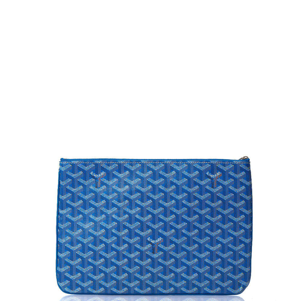 Goyard Clutch Senat Pouch PM in Blue, Leather