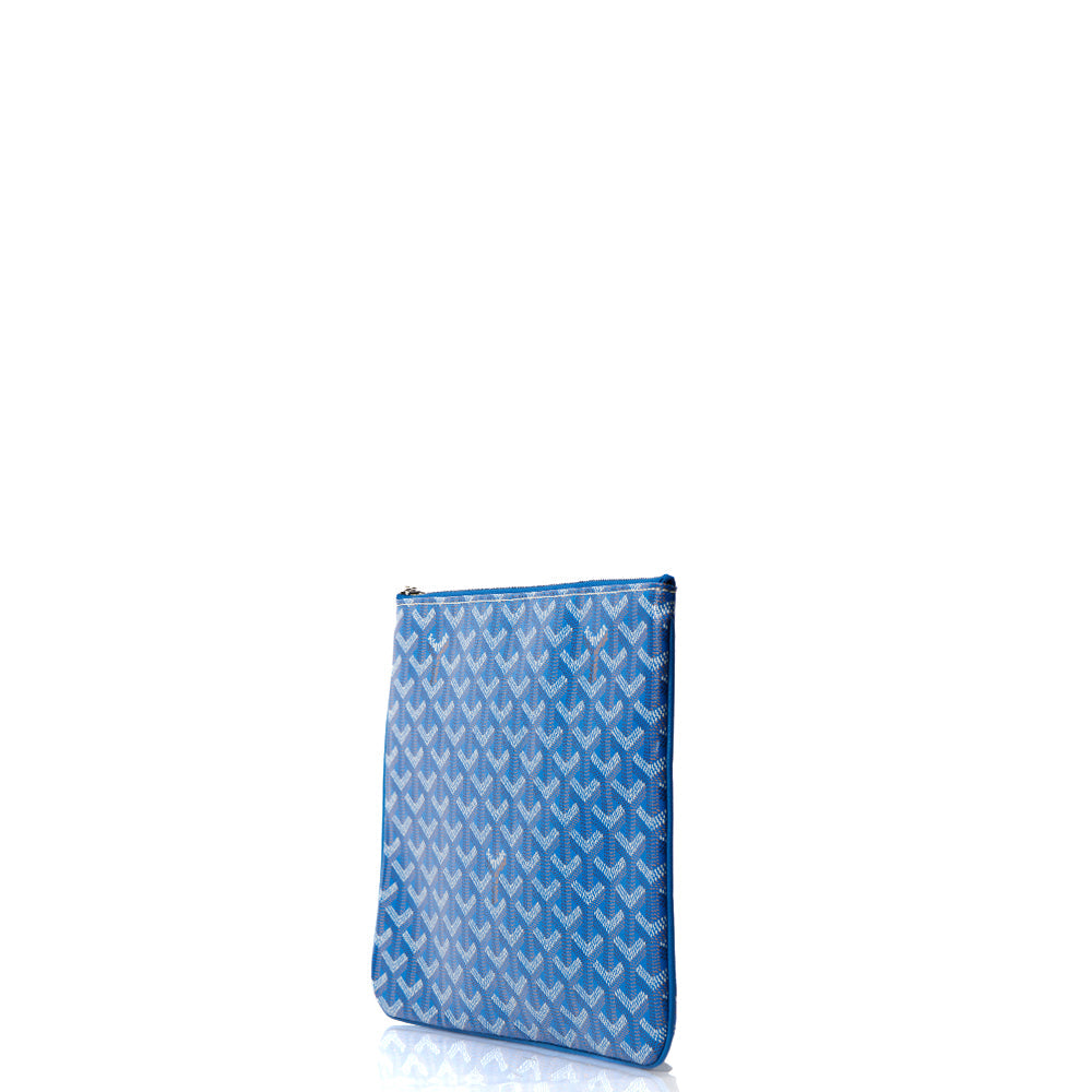 Goyard Clutch Senat Pouch PM in Blue, Leather