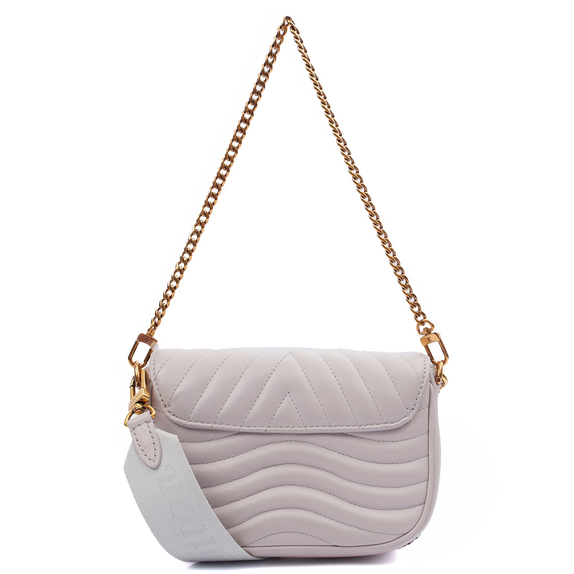Louis Vuitton Cross Body New Wave Multi Pochette in Grey, Calfskin Leather
