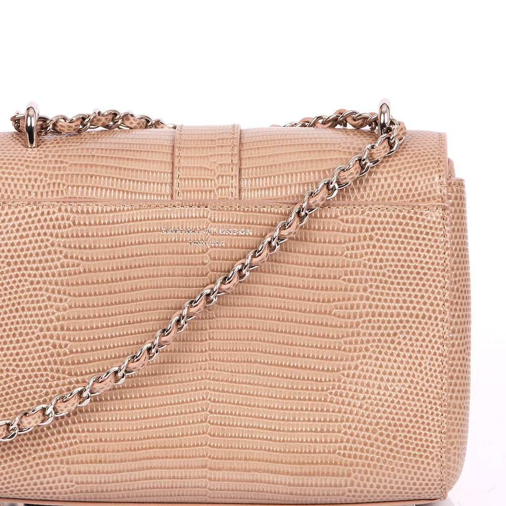 Aspinal of London Shoulder Bag Lottie in Neutral, Exotic Effect Leather