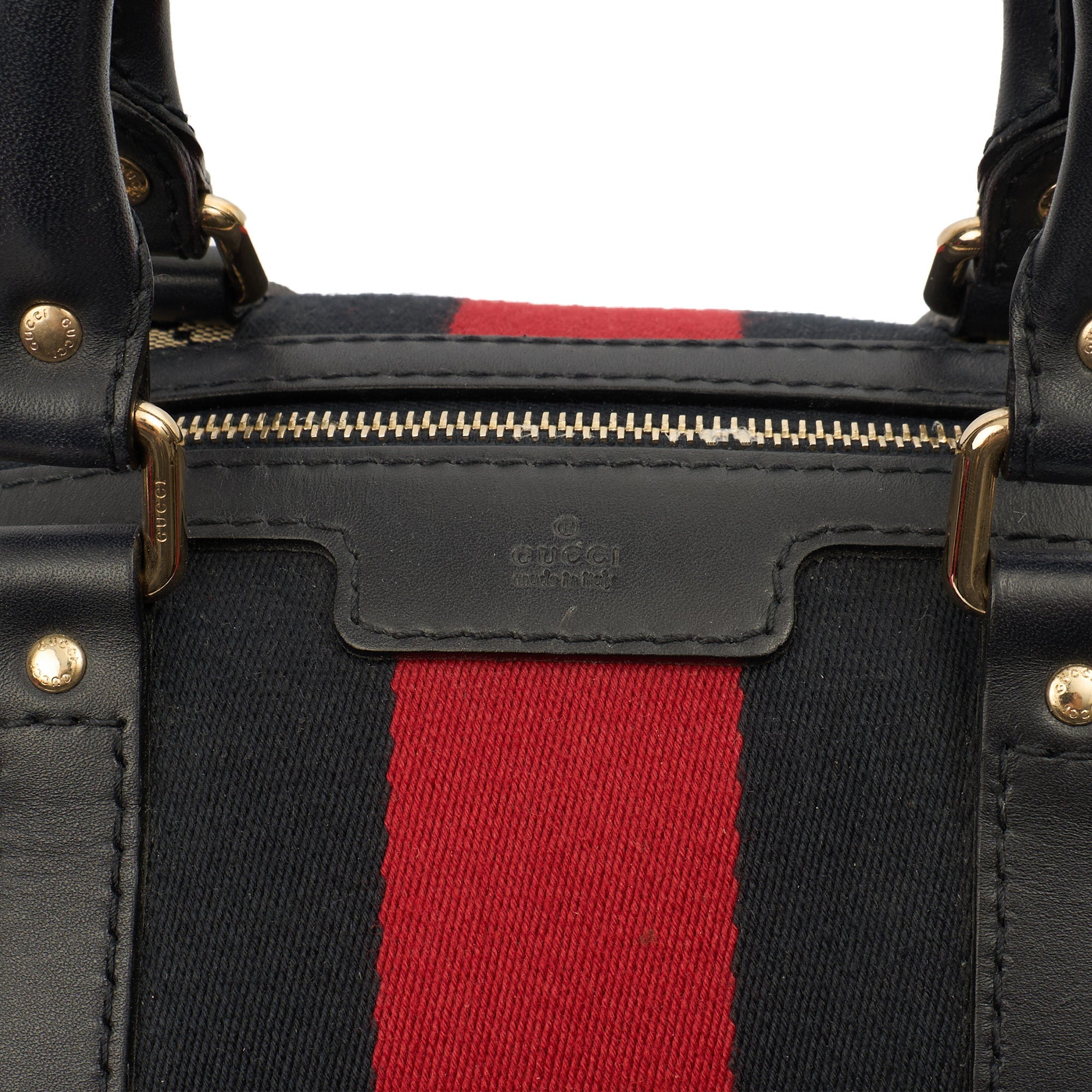 Gucci Top Handle Vintage Web Boston - Medium in invalid, GG Supreme Canvas