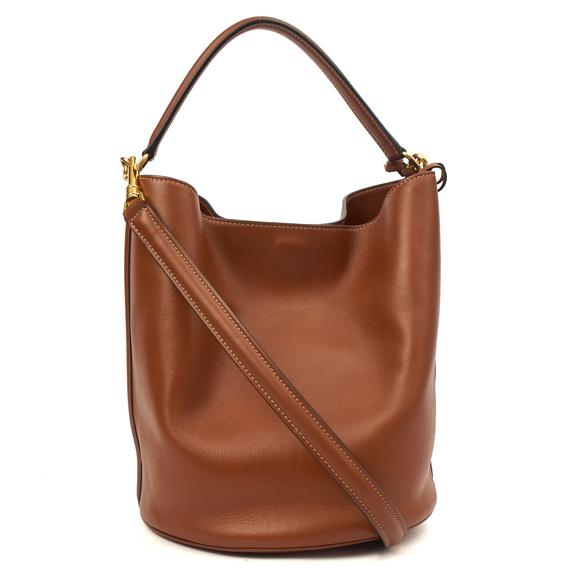Celine Bucket Bag Sangle Seau in Brown, Box Calfskin