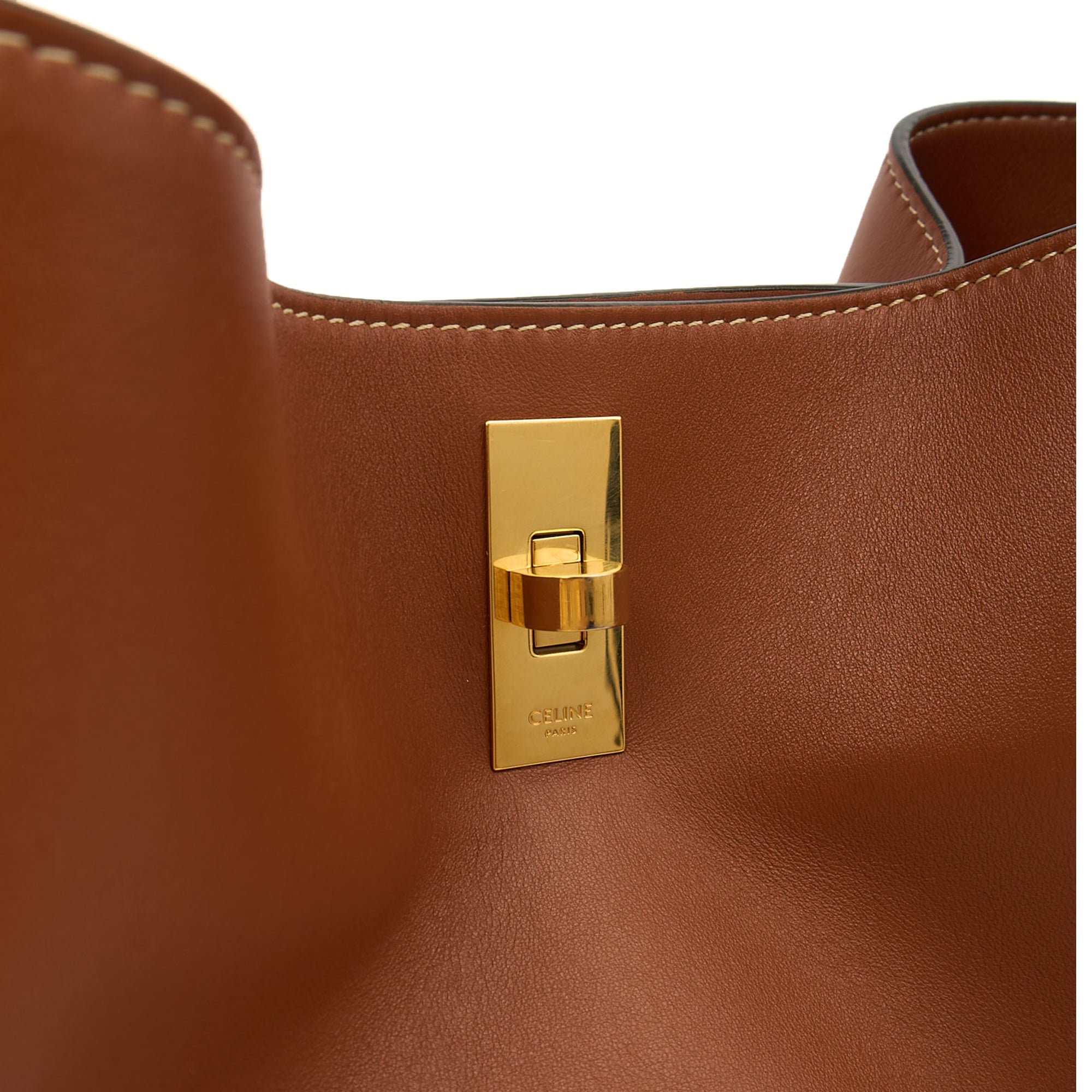 Celine Bucket Bag Sangle Seau in Brown, Box Calfskin