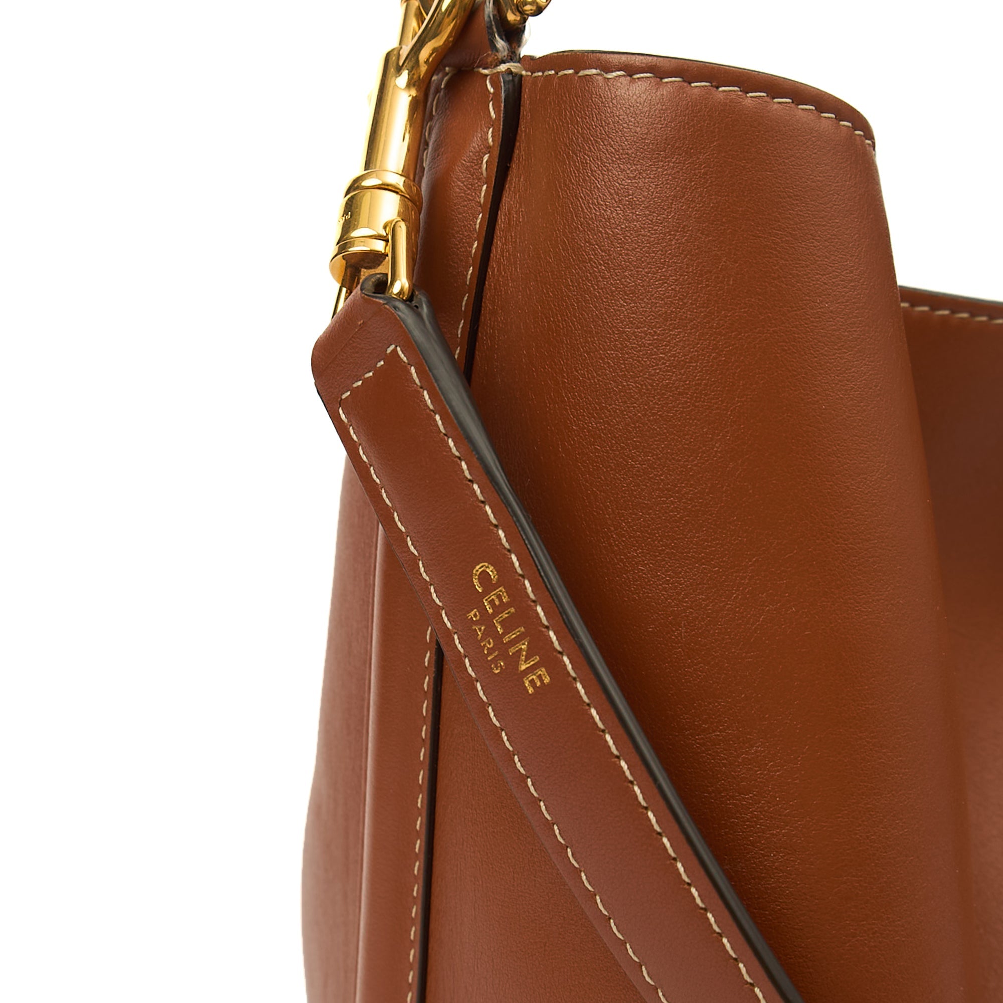 Celine Bucket Bag Sangle Seau in Brown, Box Calfskin