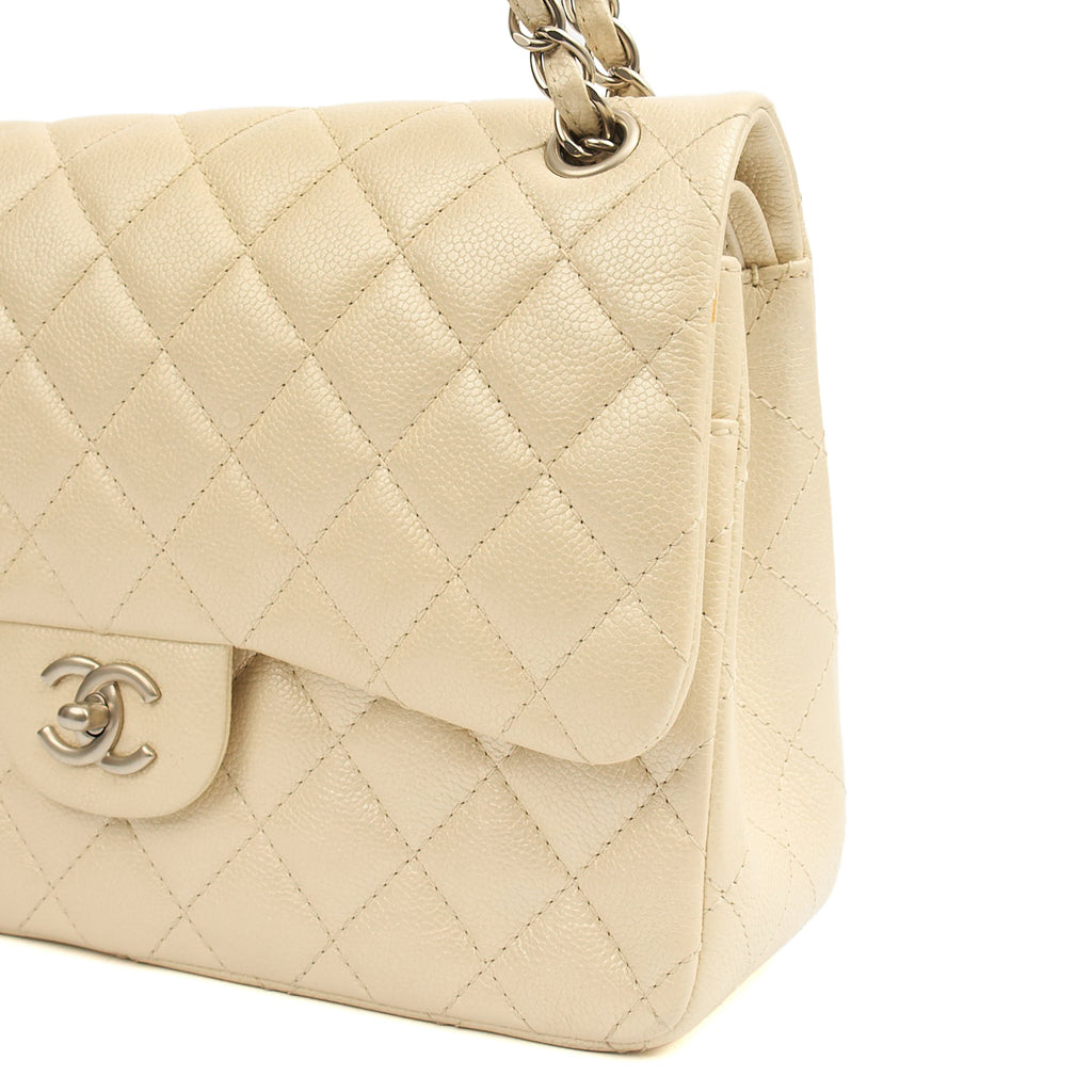 Chanel Classic Double Flap - Large in Champagne, Caviar Leather