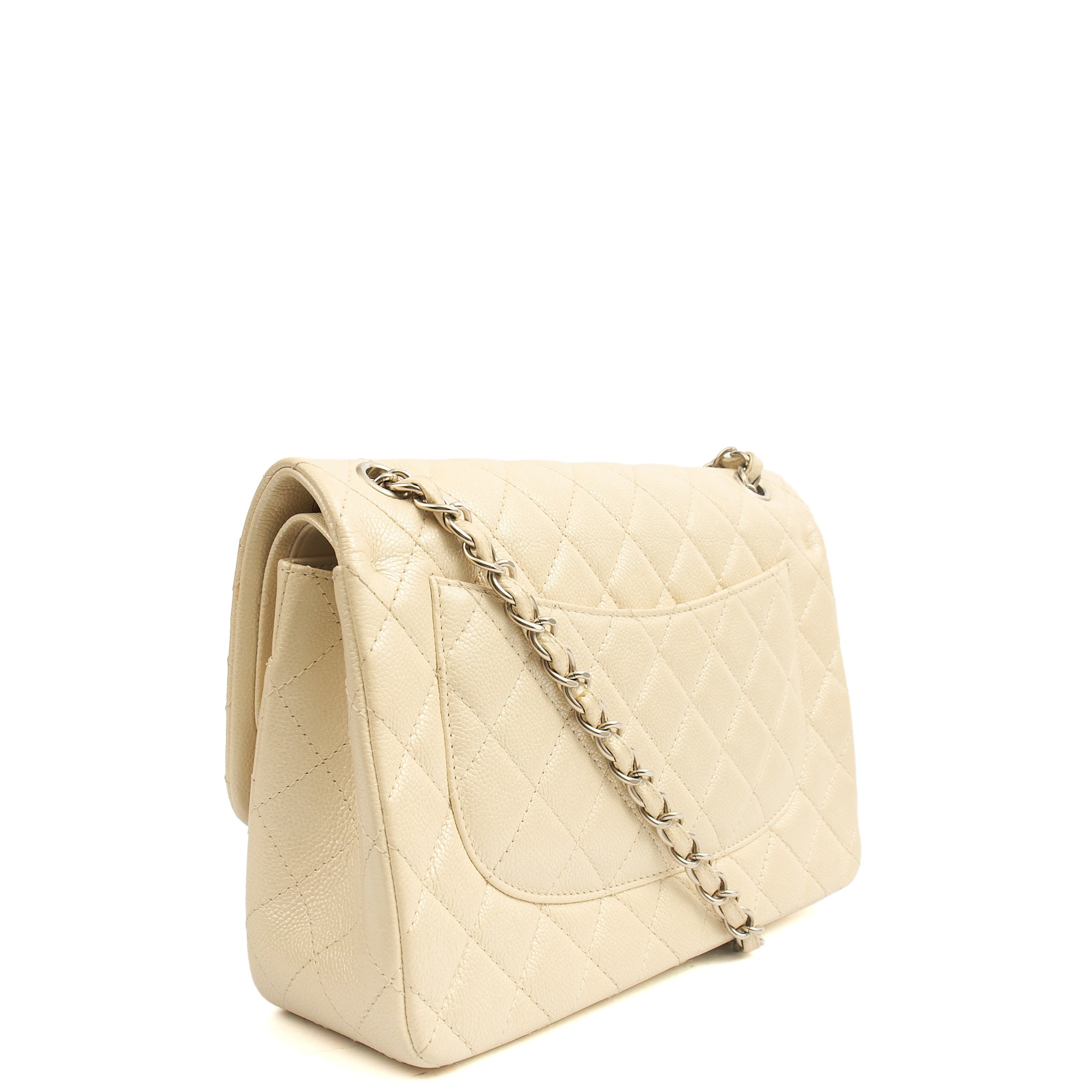 Chanel Classic Double Flap - Large in Champagne, Caviar Leather