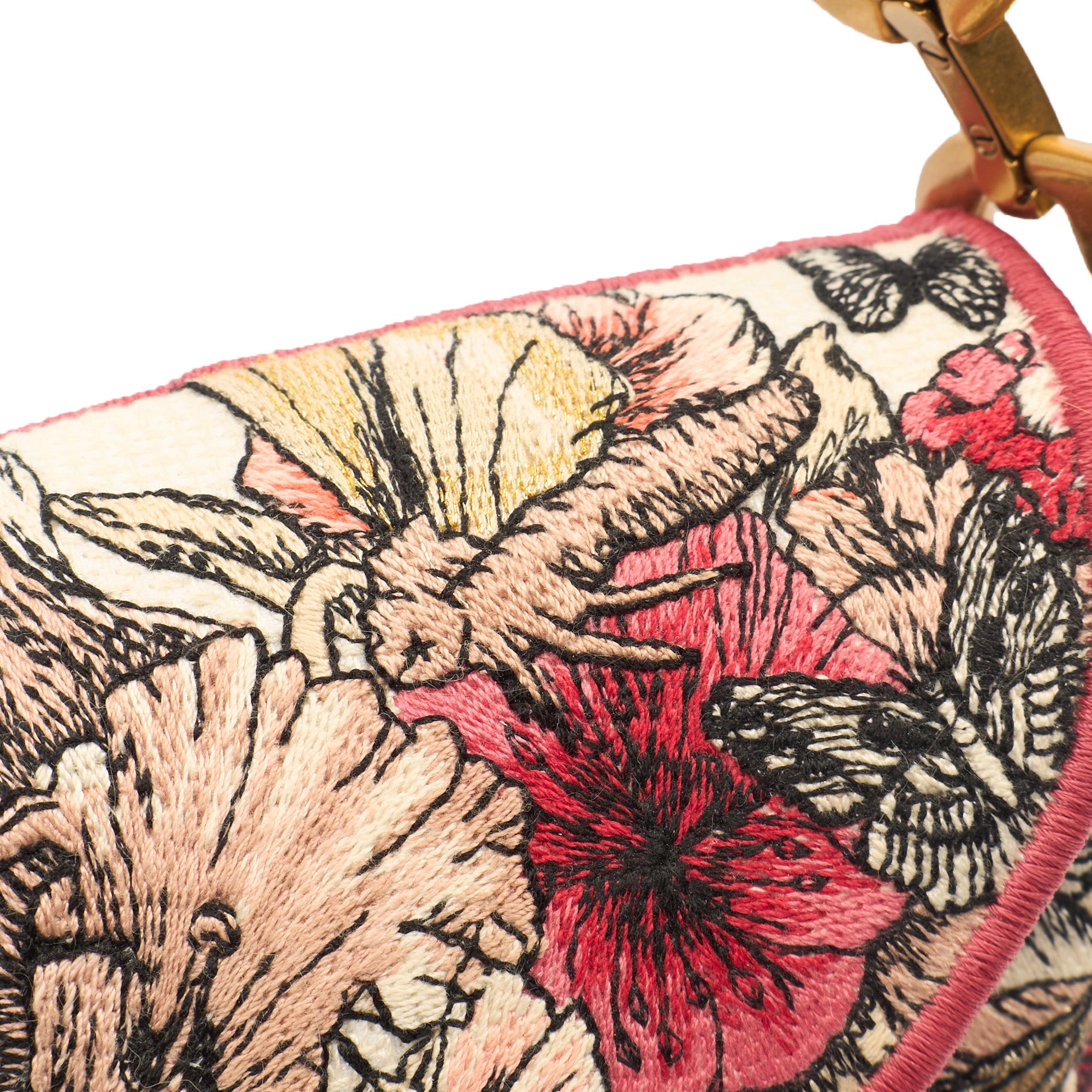 Christian Dior Shoulder Bag Saddle Bag in Multi, Fabric