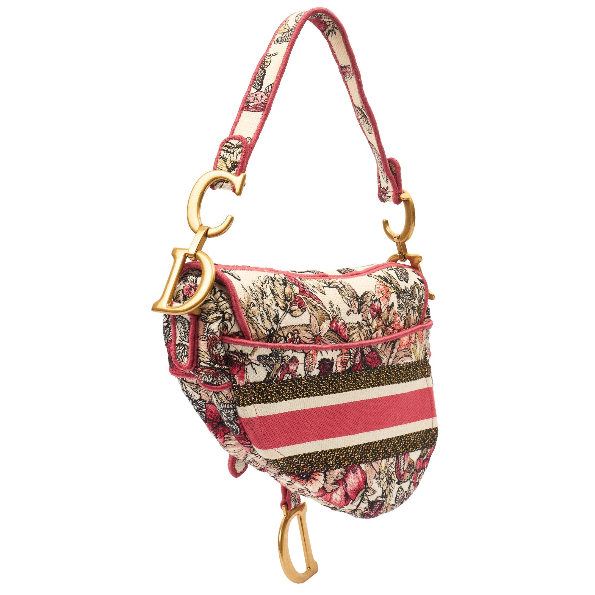 Christian Dior Shoulder Bag Saddle Bag in Multi, Fabric