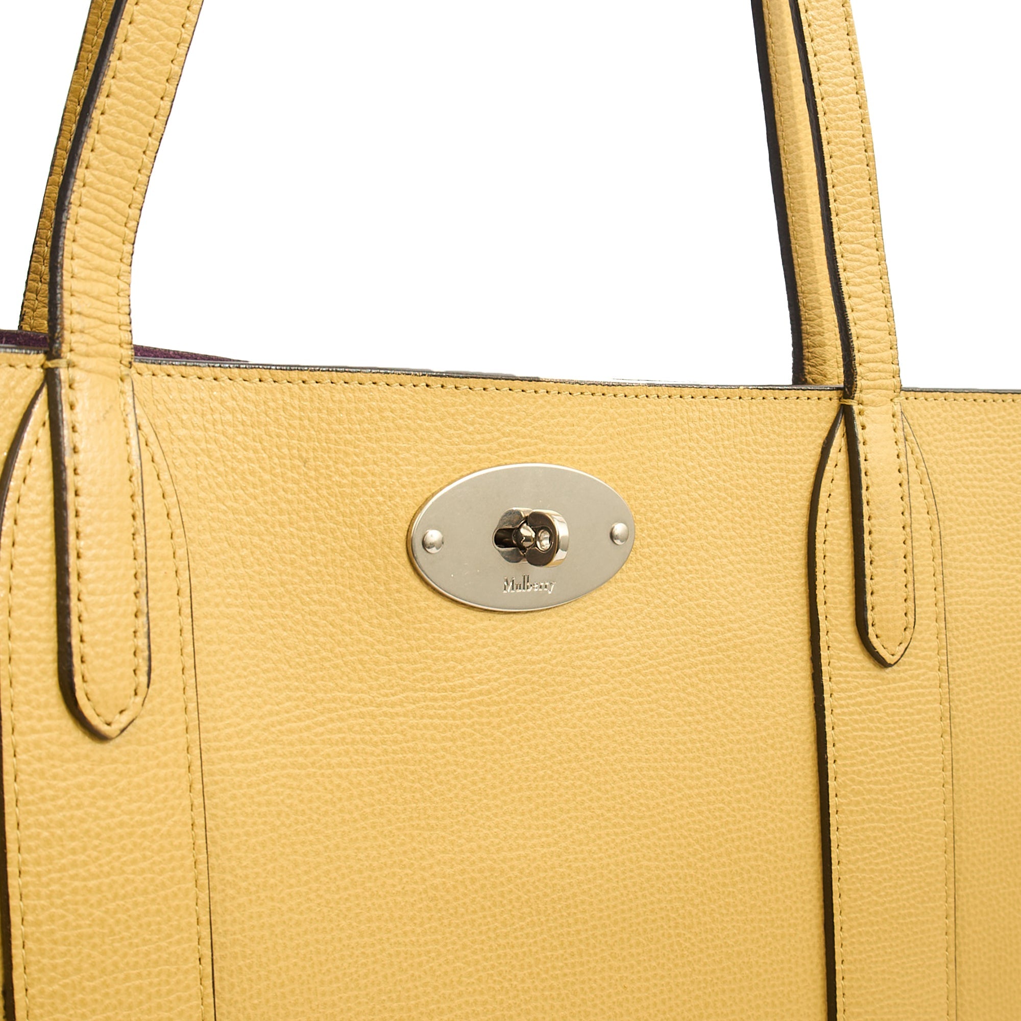 Mulberry Tote Bayswater Tote in Citrus Yellow, Calfskin Leather