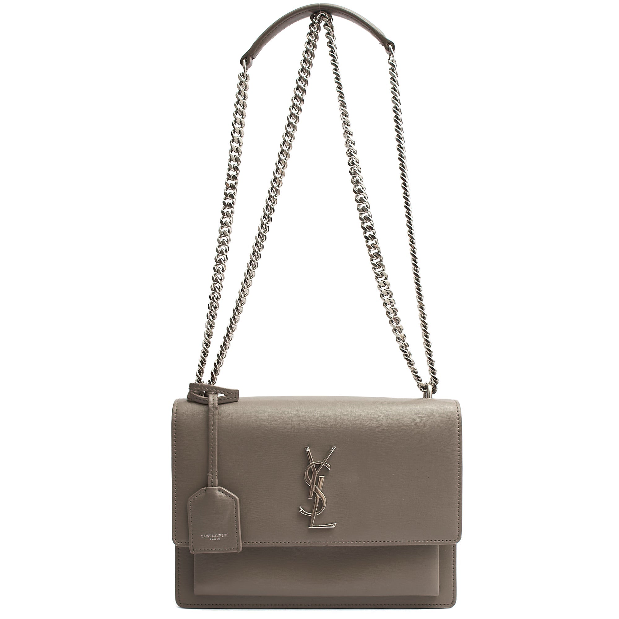 Saint Laurent Shoulder Bag Sunset - Medium in Grey, Leather
