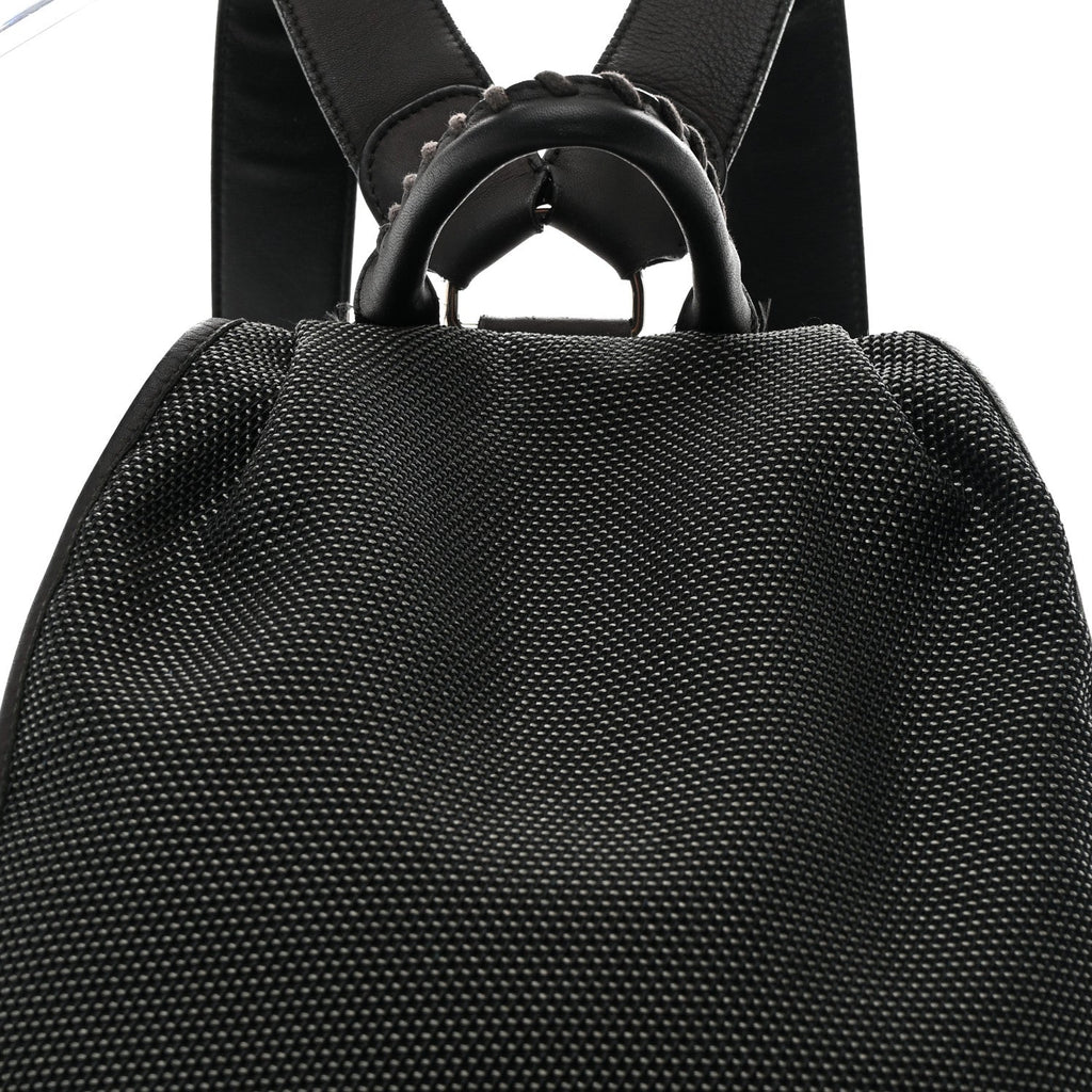 Canvas Calfskin Silver Hardware S Traveler Backpack Black