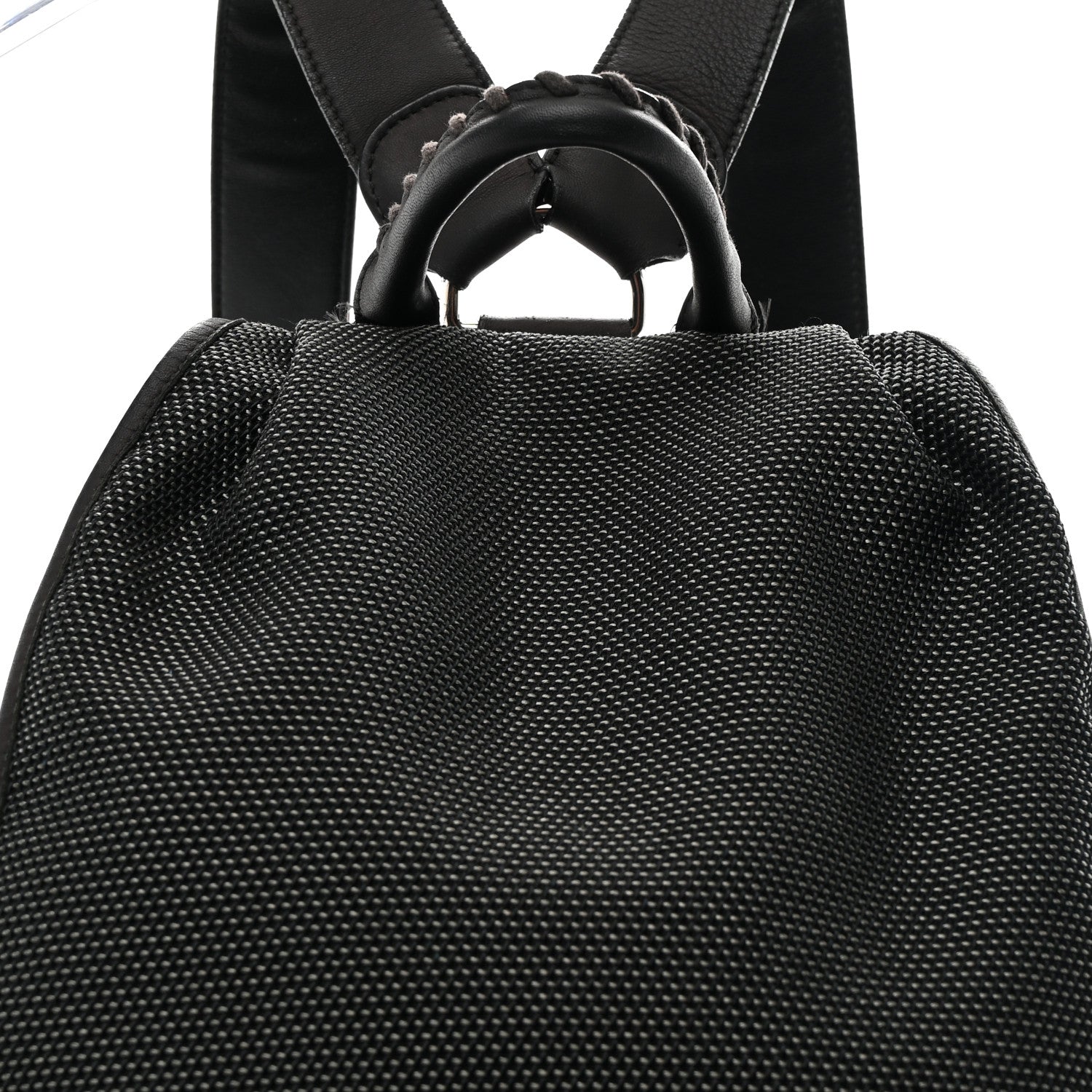 Canvas Calfskin Silver Hardware S Traveler Backpack Black
