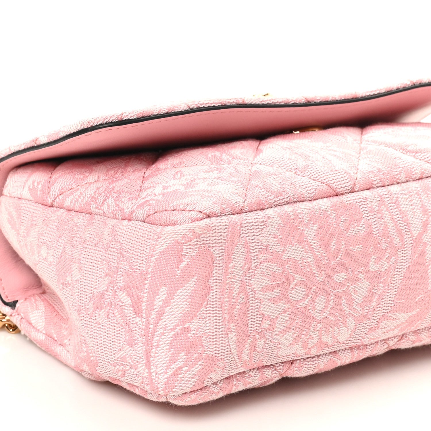 Baroque Jacquard Quilted Small Medusa Shoulder Bag Baby Pink