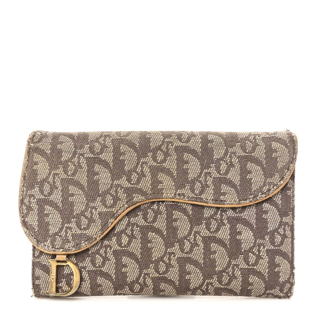 Monogram Saddle Wallet Beige