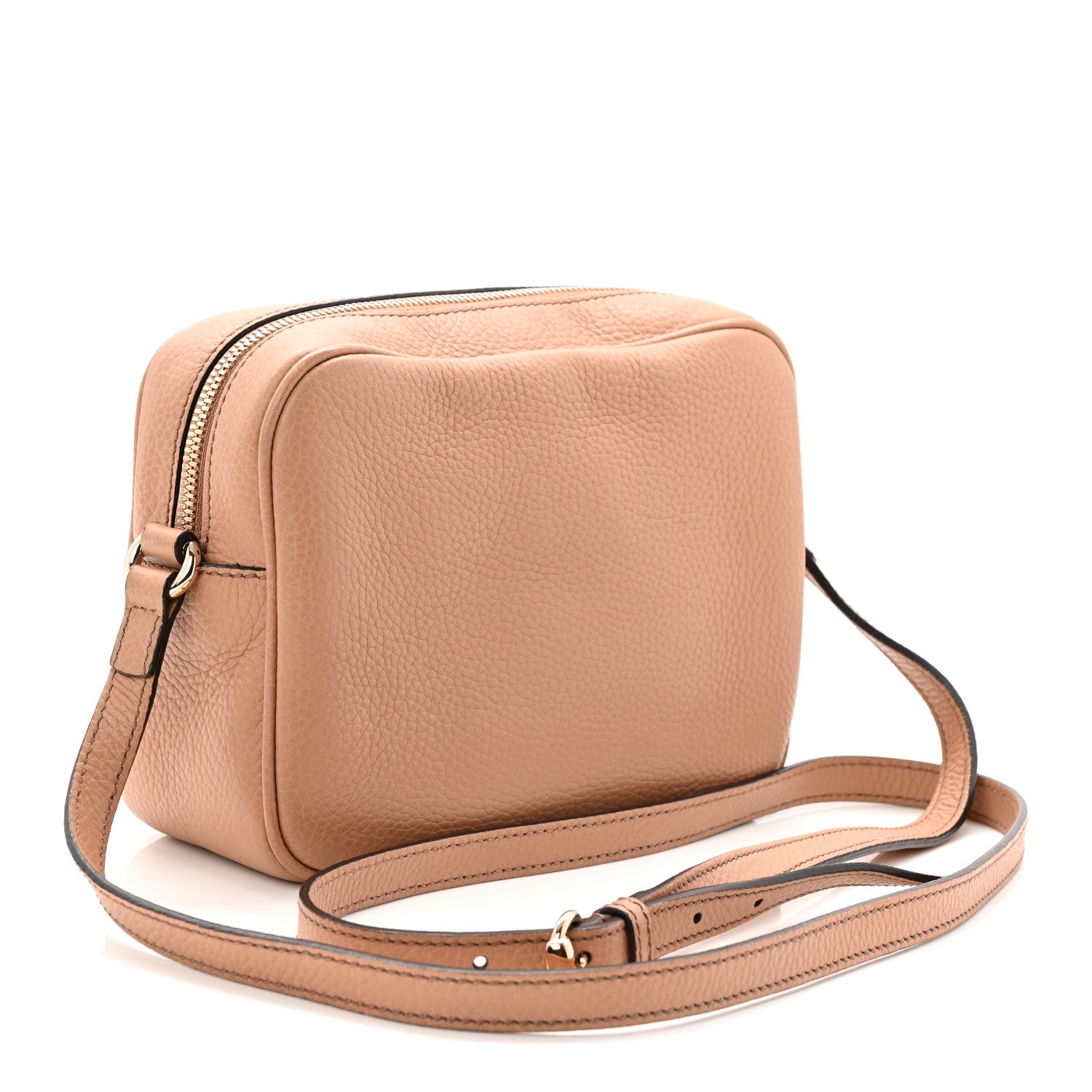 Pebbled Calfskin Small Soho Disco Bag Camelia