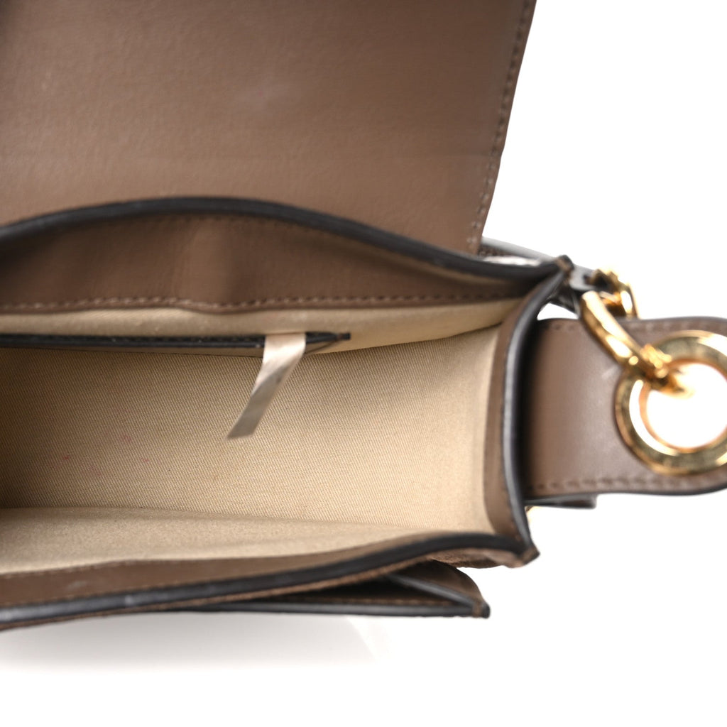 Calfskin Crocodile Embossed Small Tess Bag Army Green