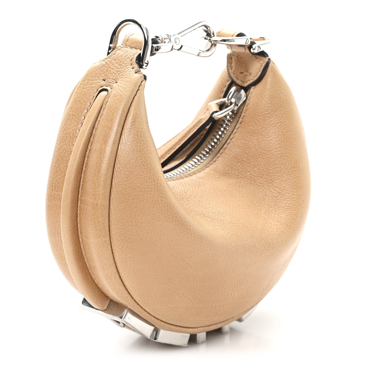 Vitello Grace Nano Fendigraphy Hobo Charm Miele Scuro