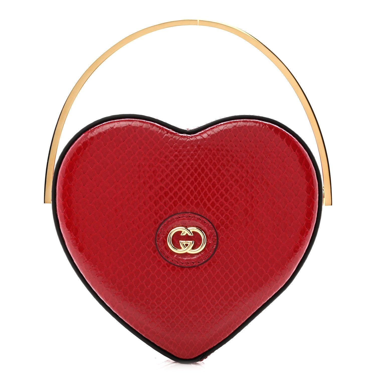 Snakeskin Broadway Mini Heart Top Handle Bag Rasberry Candy