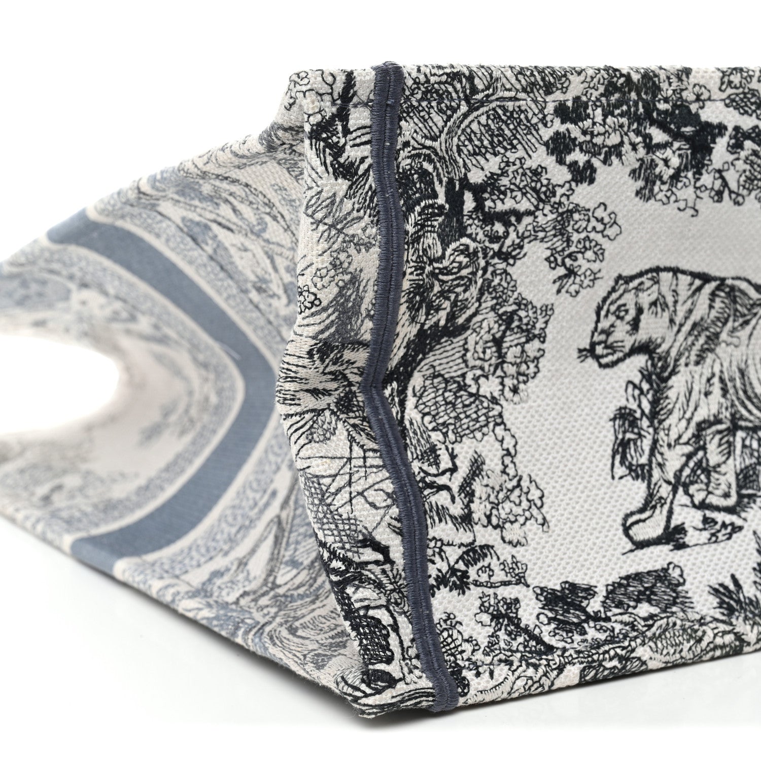Gradient Canvas Embroidered Large Dioriviera Toile De Jouy Book Tote Blue