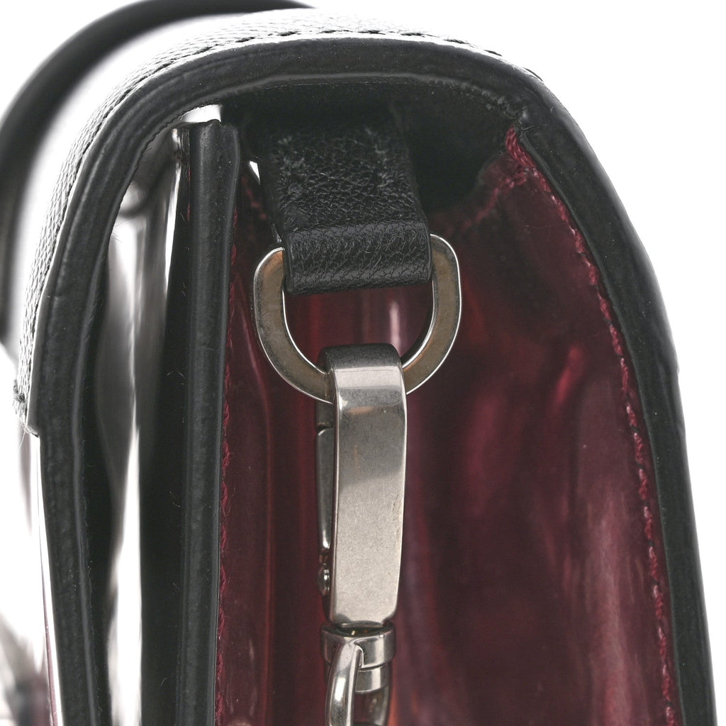 Metallic Vitello Saffiano Cahier Bag Ibisco Black