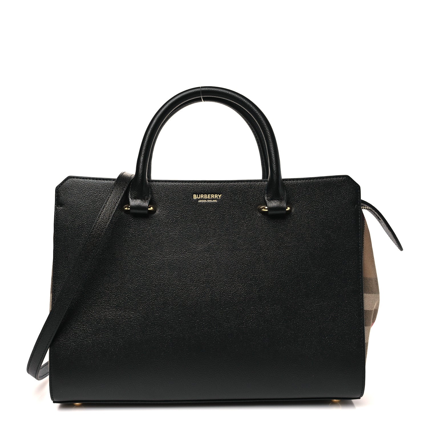 Calfskin Mega Check Small Banwell Tote Black